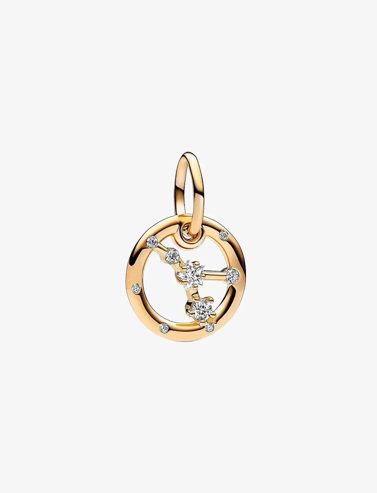 Pandora - Cancer zodiac 14k gold-plated dangle with clear cubic zirconia - vedhæng - clear - 1