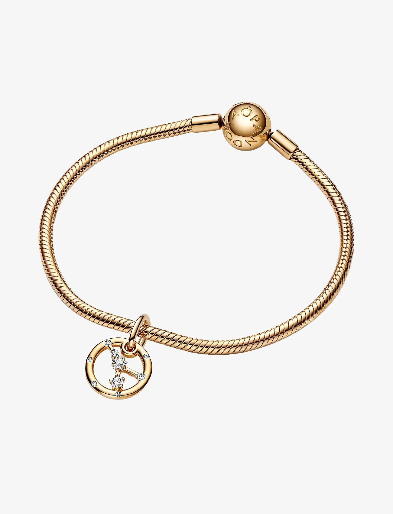 Pandora - Cancer zodiac 14k gold-plated dangle with clear cubic zirconia - vedhæng - clear - 2