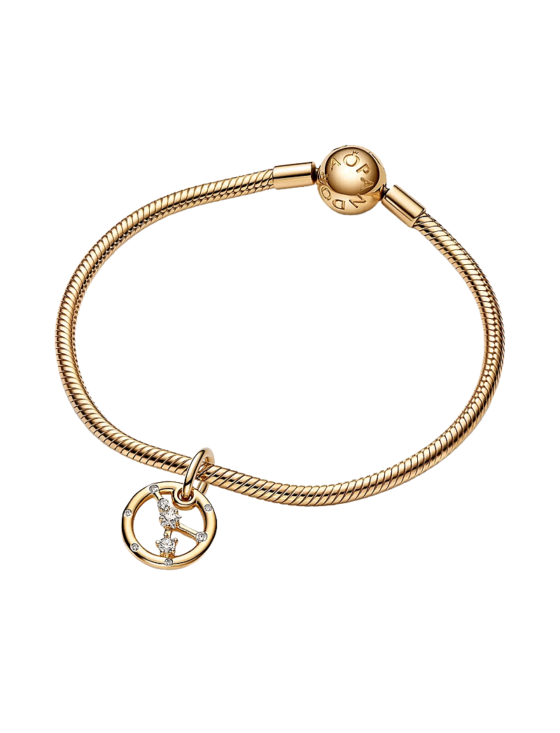 Pandora - Cancer zodiac 14k gold-plated dangle with clear cubic zirconia - hängen & berlocker - clear - 2