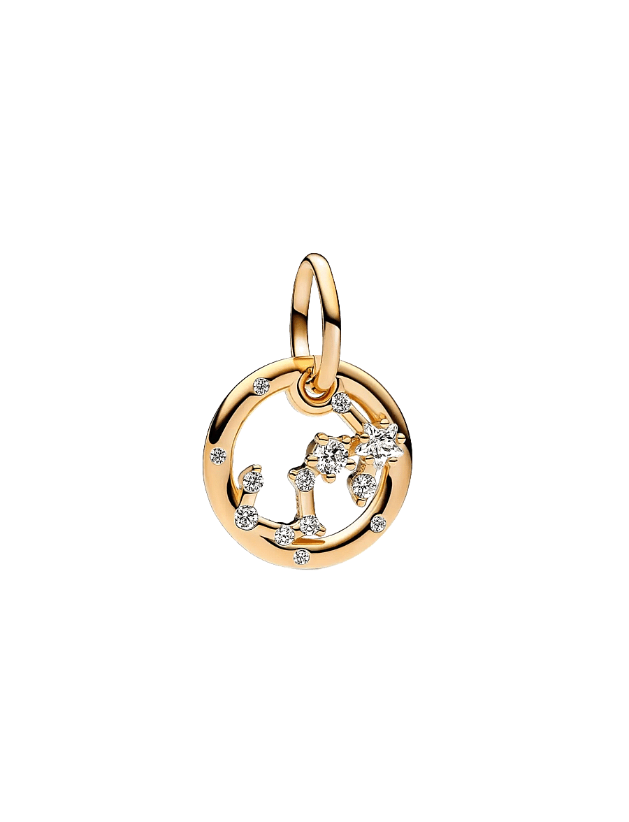 Pandora - Scorpio zodiac 14k gold-plated dangle with clear cubic zirconia - anhänger - clear - 1