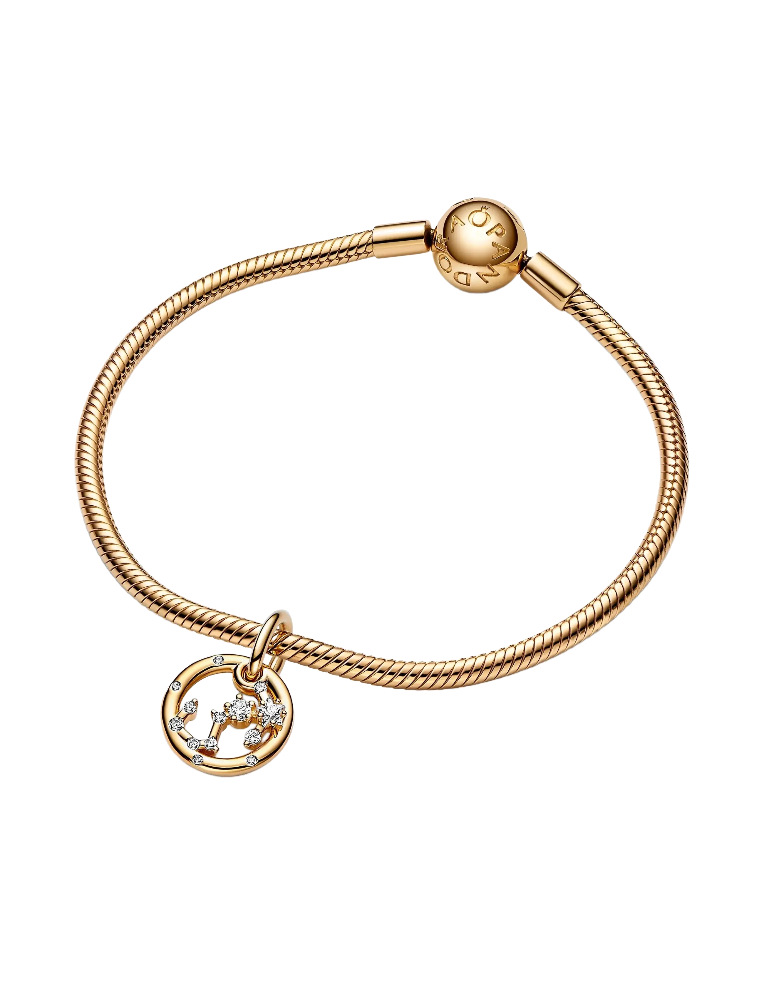 Pandora - Scorpio zodiac 14k gold-plated dangle with clear cubic zirconia - anhänger - clear - 2