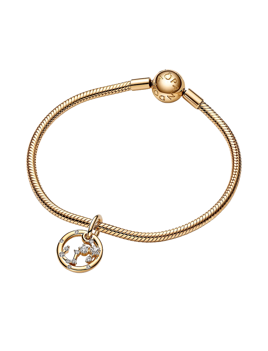 Pandora - Scorpio zodiac 14k gold-plated dangle with clear cubic zirconia - anhänger - clear - 2