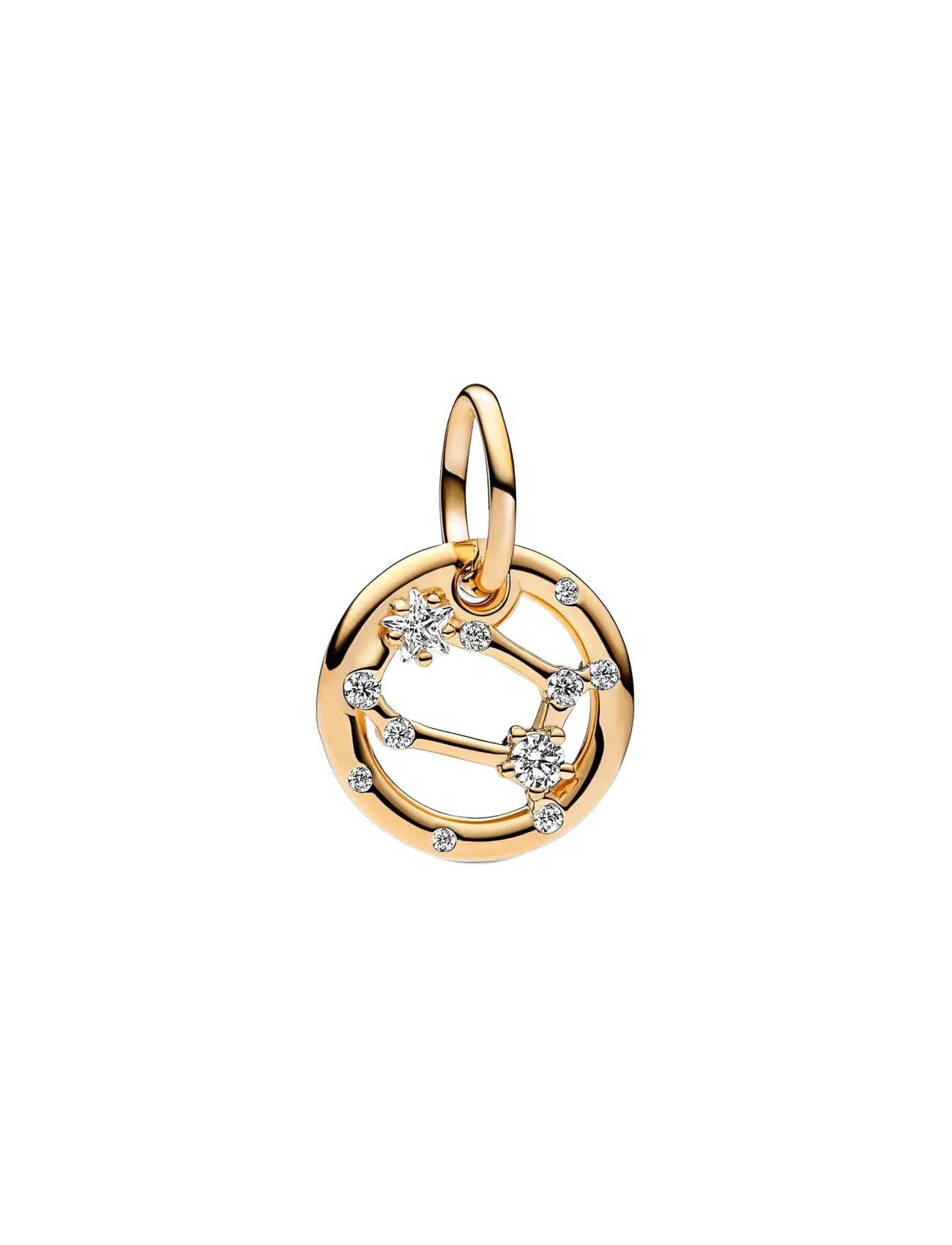 Pandora Gemini zodiac 14k gold-plated dangle with clear cubic zirconia - Charms - CLEAR / undefined