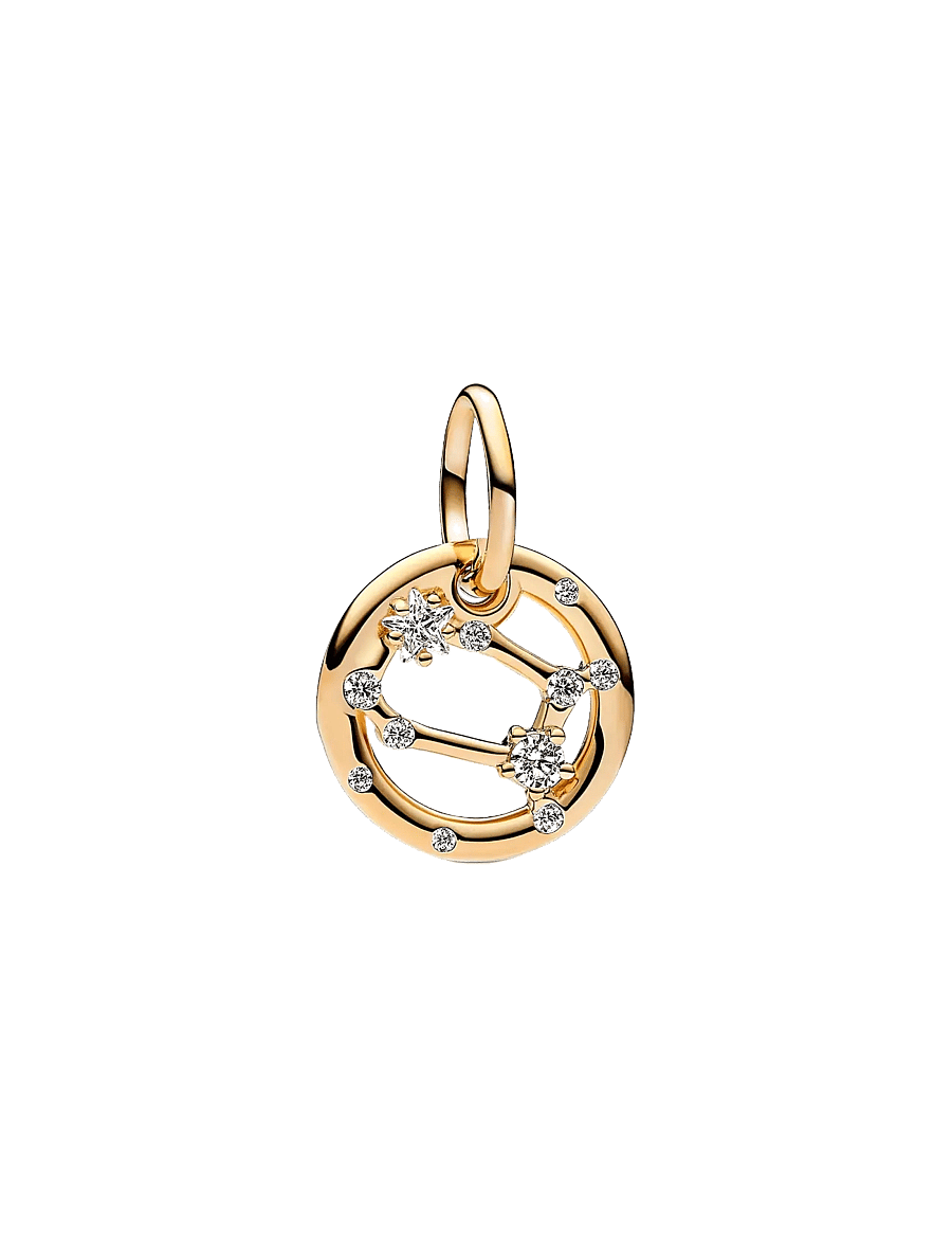 Pandora - Gemini zodiac 14k gold-plated dangle with clear cubic zirconia - anhänger - clear - 1