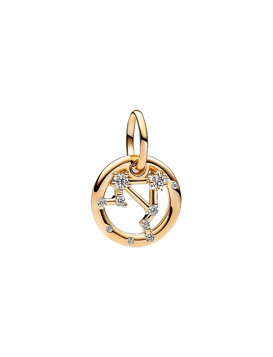 Pandora - Libra zodiac 14k gold-plated dangle with clear cubic zirconia - anhänger - clear - 1