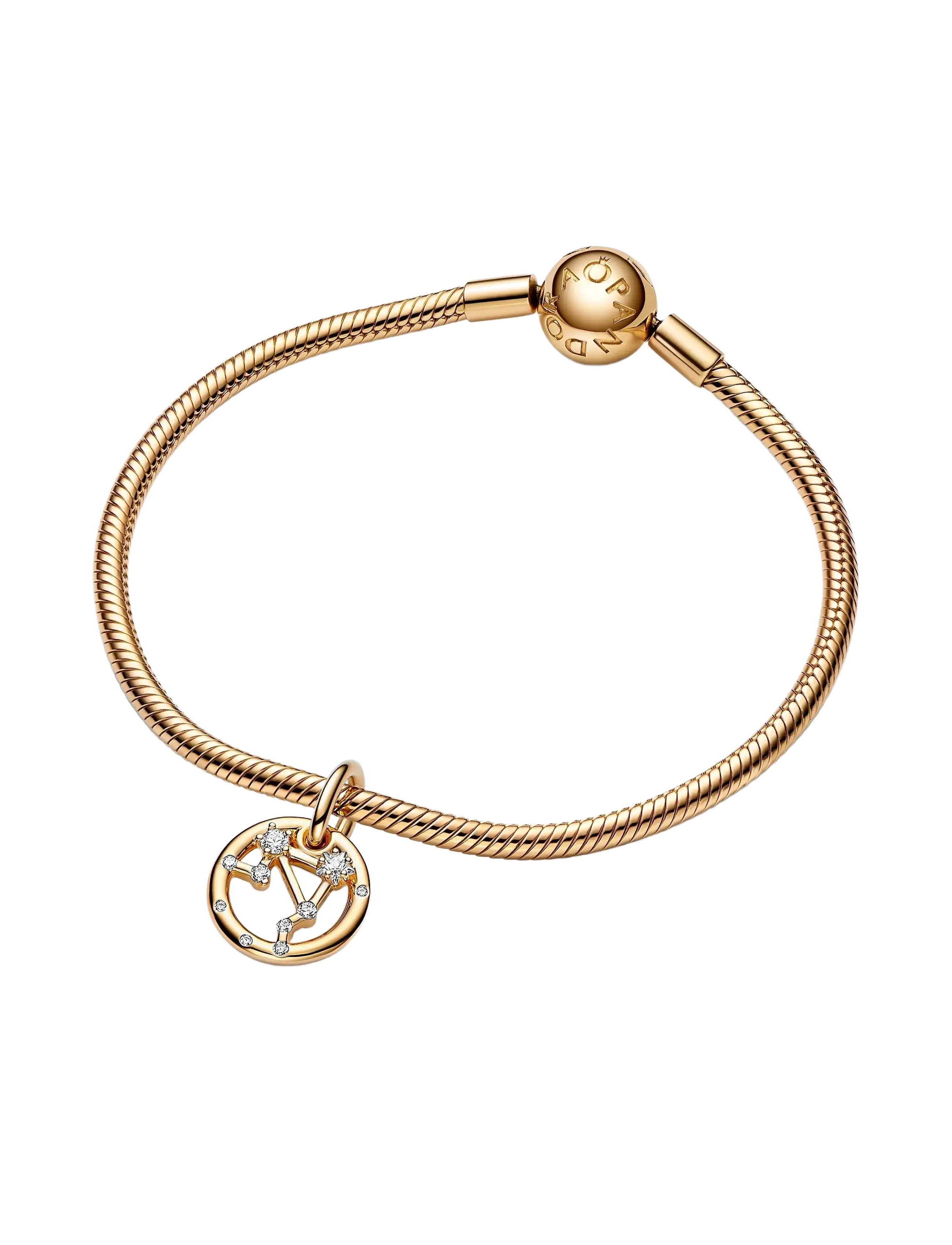 Pandora - Libra zodiac 14k gold-plated dangle with clear cubic zirconia - anhänger - clear - 2