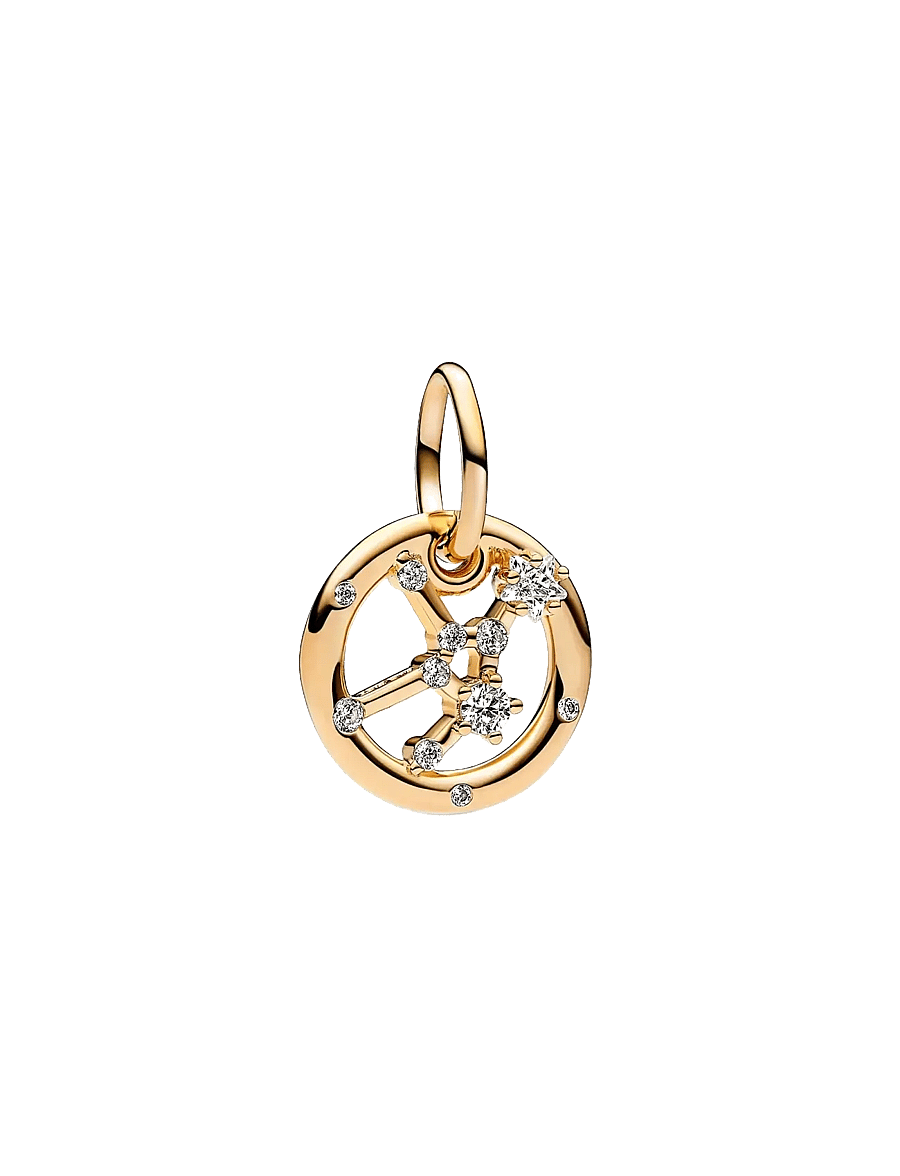 Pandora - Virgo zodiac 14k gold-plated dangle with clear cubic zirconia - pendentifs - clear - 1