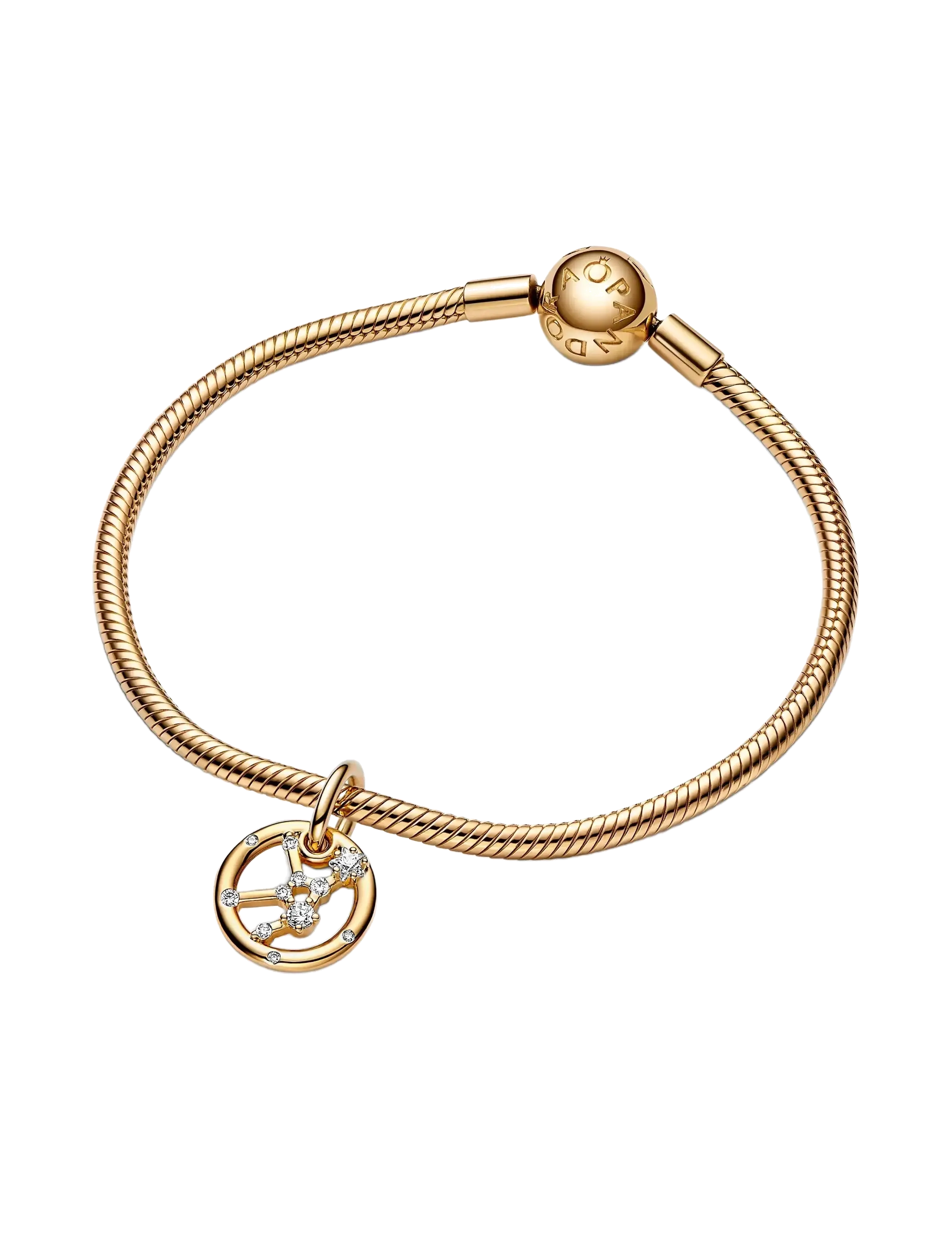 Pandora - Virgo zodiac 14k gold-plated dangle with clear cubic zirconia - vedhæng - clear - 2
