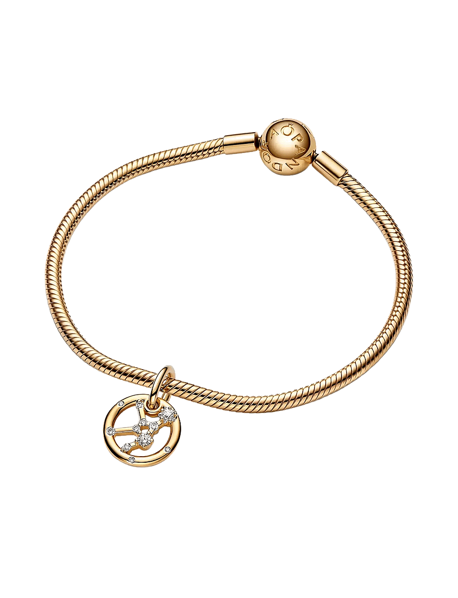 Pandora - Virgo zodiac 14k gold-plated dangle with clear cubic zirconia - pendentifs - clear - 2
