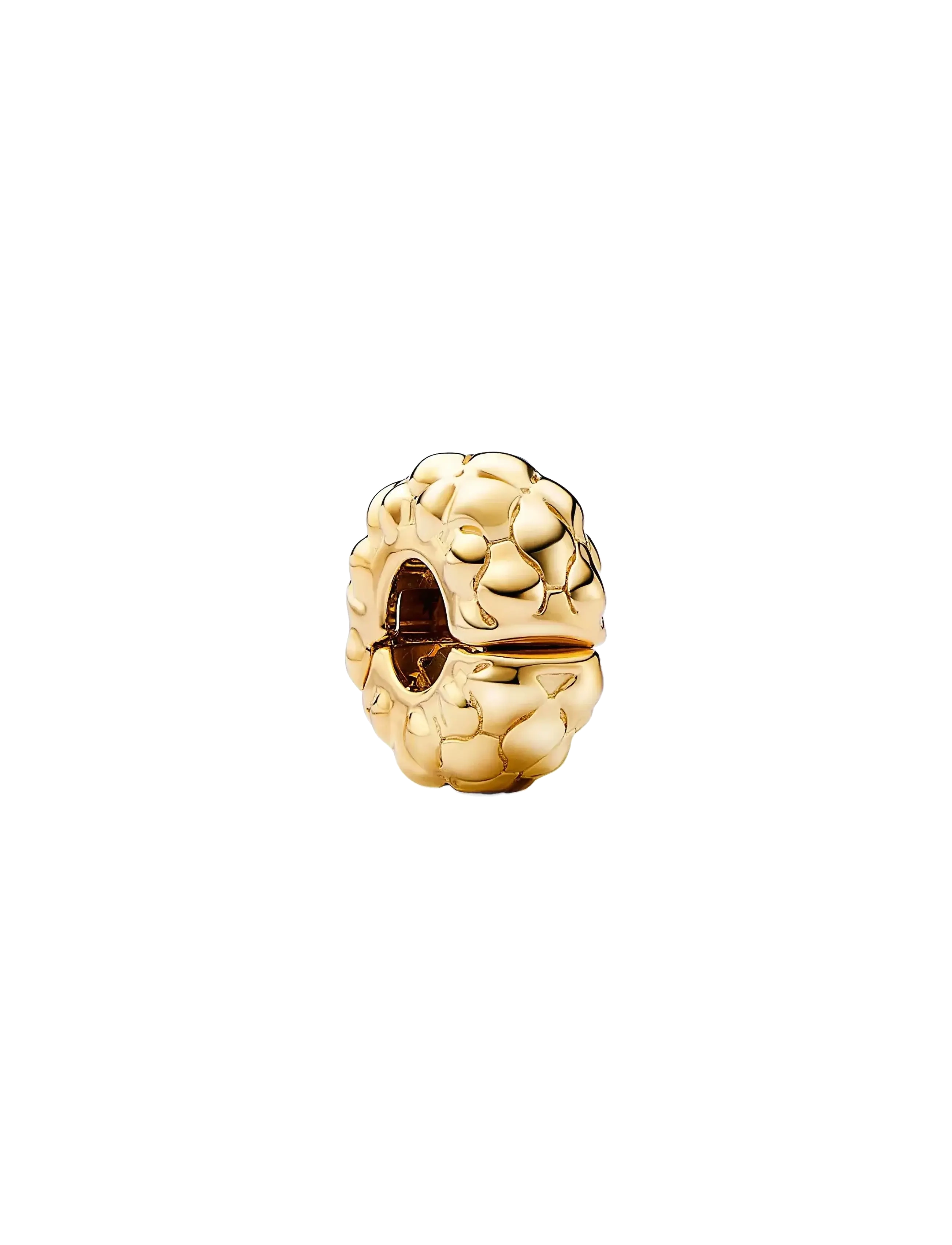 Pandora Studded pattern 14k gold-plated clip with silicone grip - Charms - NO COLOR / undefined