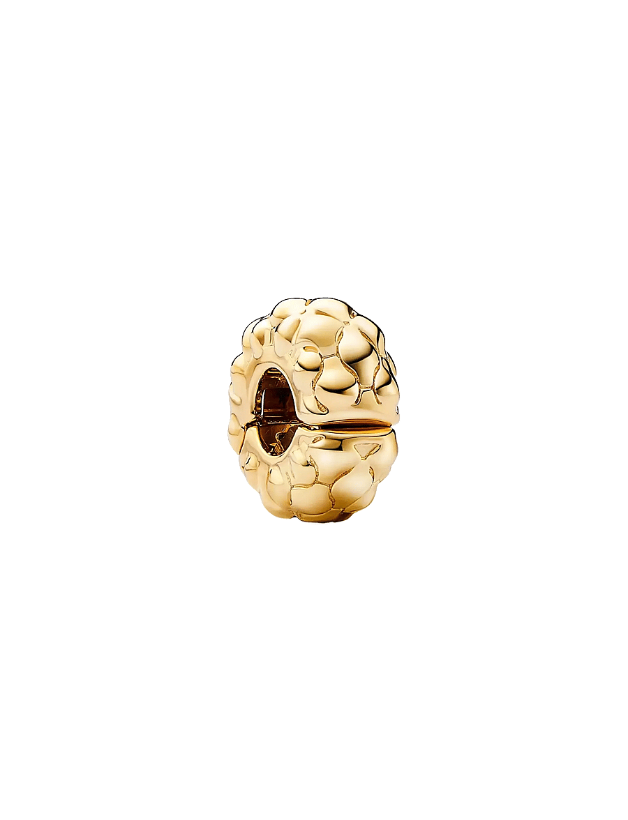 Pandora - Studded pattern 14k gold-plated clip with silicone grip - hangers - no color - 1