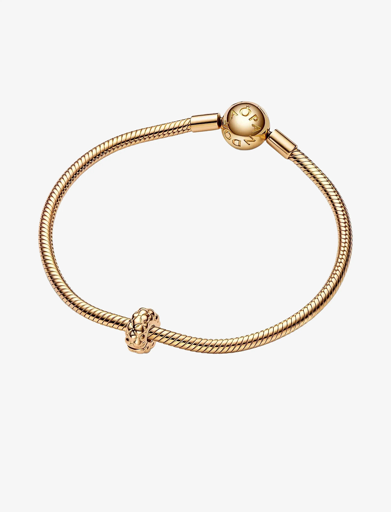 Pandora - Studded pattern 14k gold-plated clip with silicone grip - no color - 2