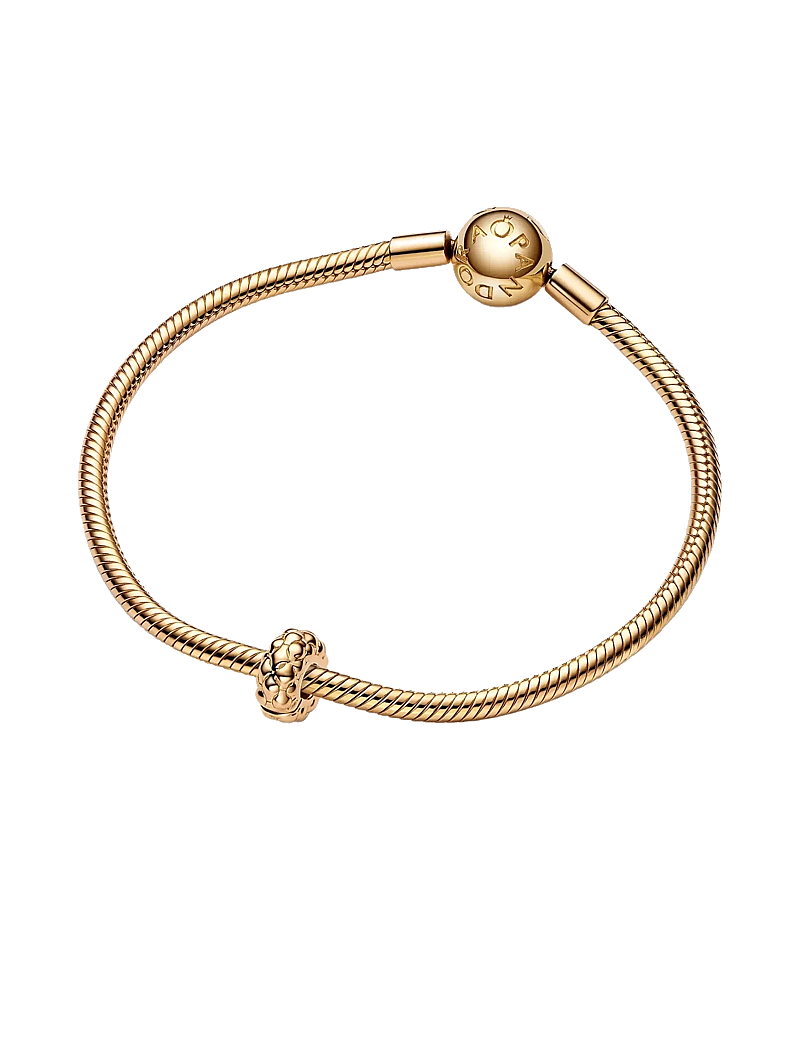 Pandora - Studded pattern 14k gold-plated clip with silicone grip - no color - 2