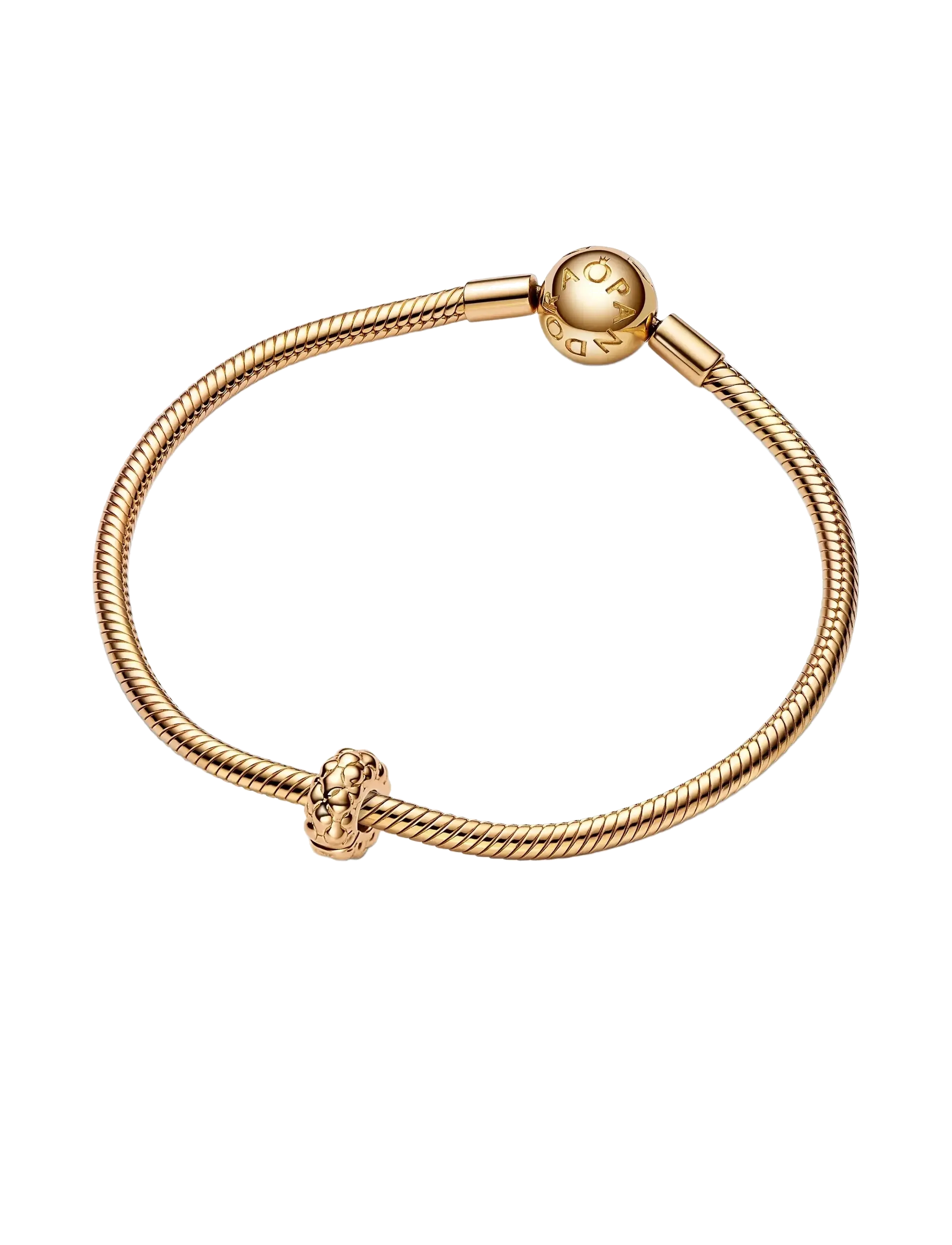 Pandora - Studded pattern 14k gold-plated clip with silicone grip - pendants - no color - 2