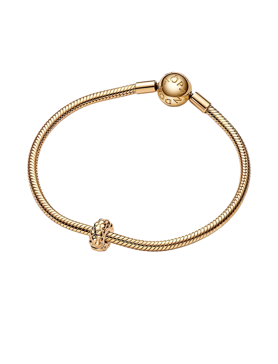 Pandora - Studded pattern 14k gold-plated clip with silicone grip - hangers - no color - 2