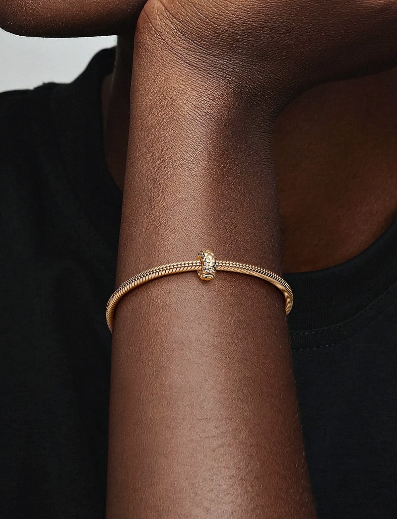 Pandora - Studded pattern 14k gold-plated clip with silicone grip - no color - 0