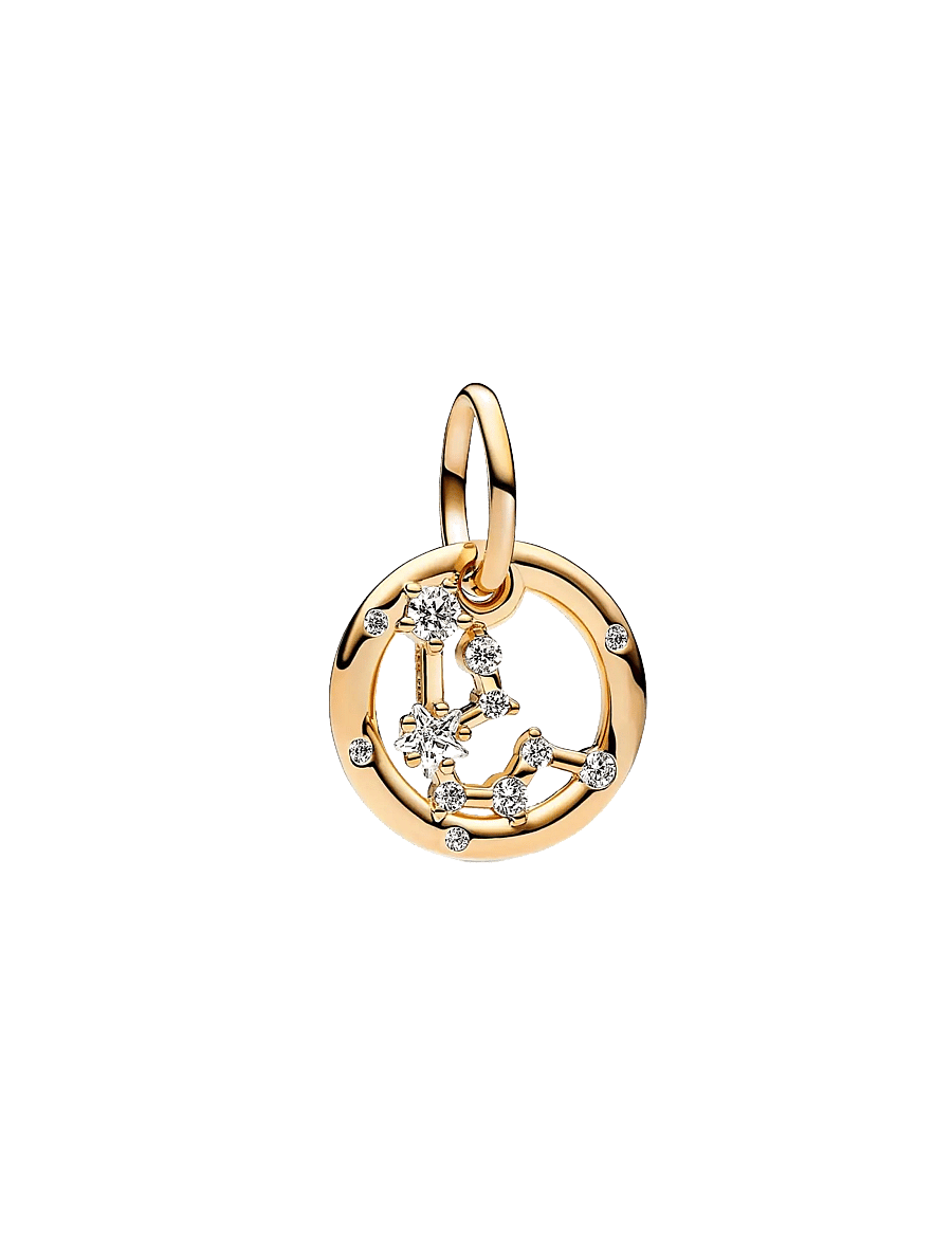 Pandora - Aquarius zodiac 14k gold-plated dangle with clear cubic zirconia - anhänger - clear - 1