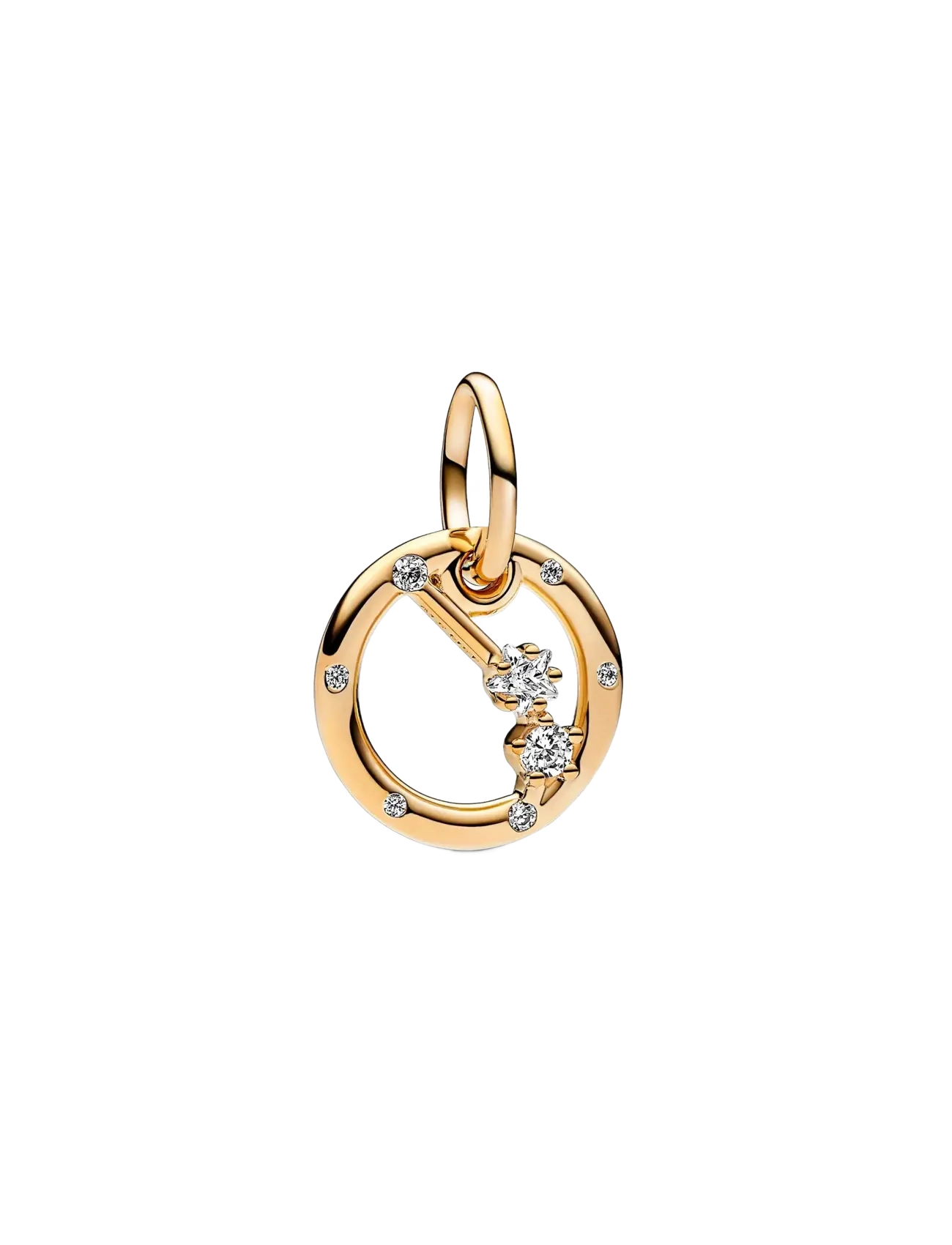 Pandora Aries zodiac 14k gold-plated dangle with clear cubic zirconia - Charms - CLEAR / undefined