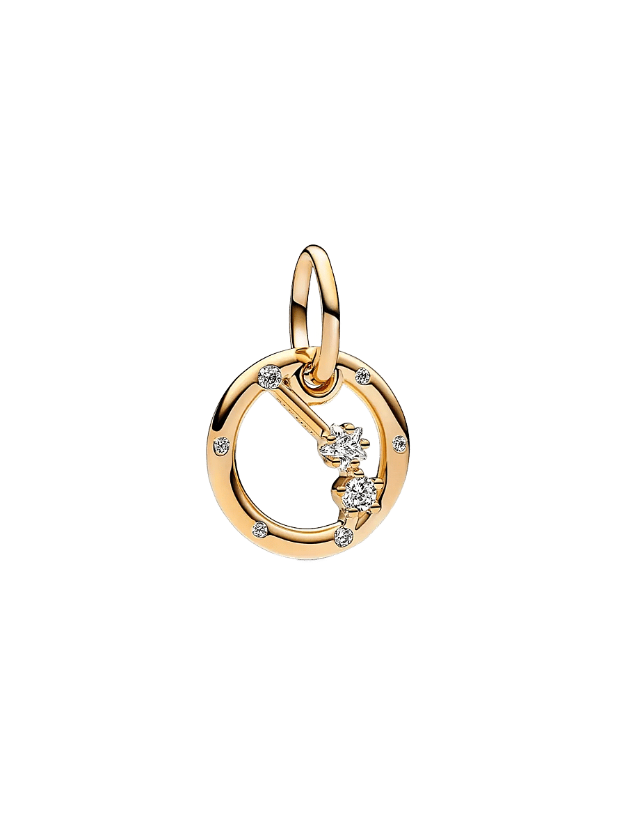 Pandora - Aries zodiac 14k gold-plated dangle with clear cubic zirconia - pendentifs - clear - 1