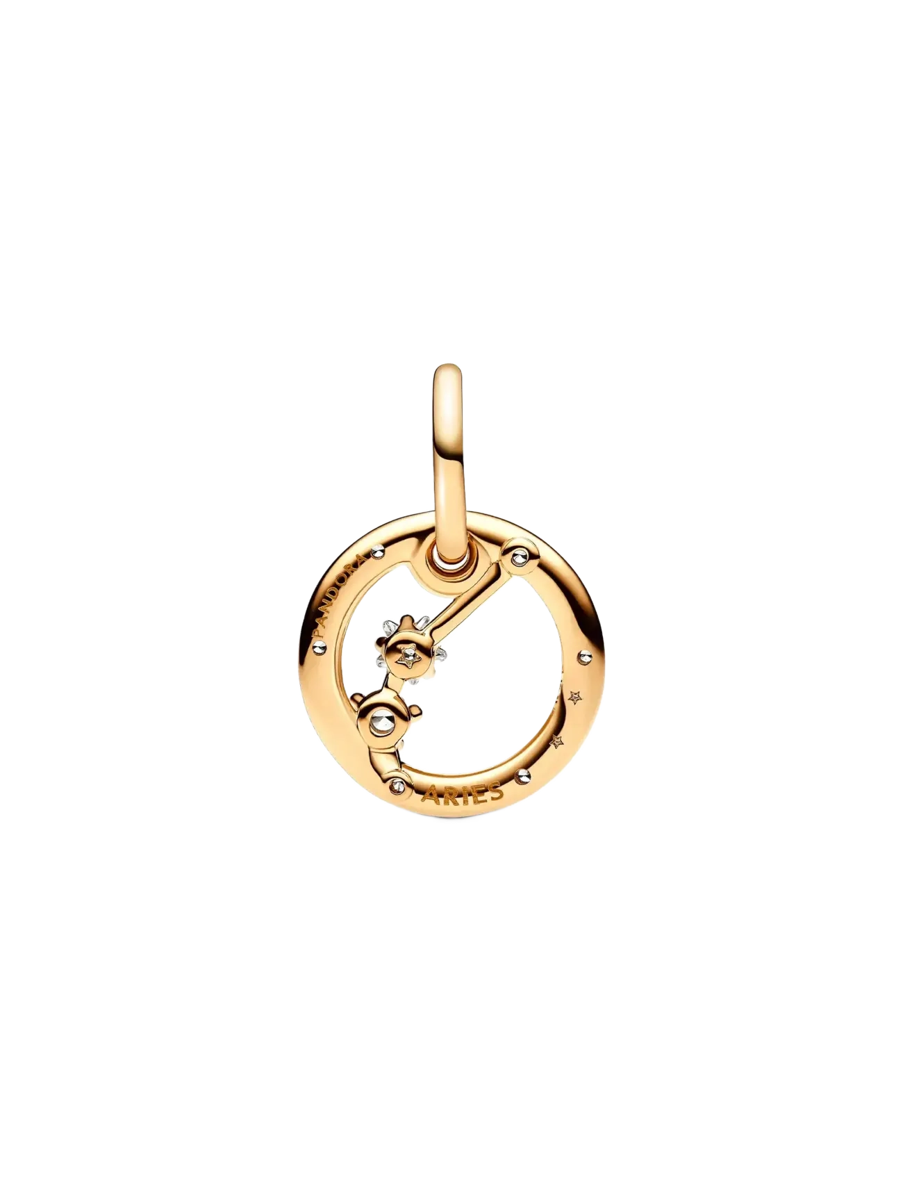 Pandora - Aries zodiac 14k gold-plated dangle with clear cubic zirconia - pendentifs - clear - 2