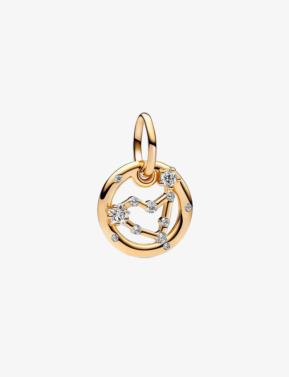 Pandora - Capricorn zodiac 14k gold-plated dangle with clear cubic zirconia - anhänger - clear - 1