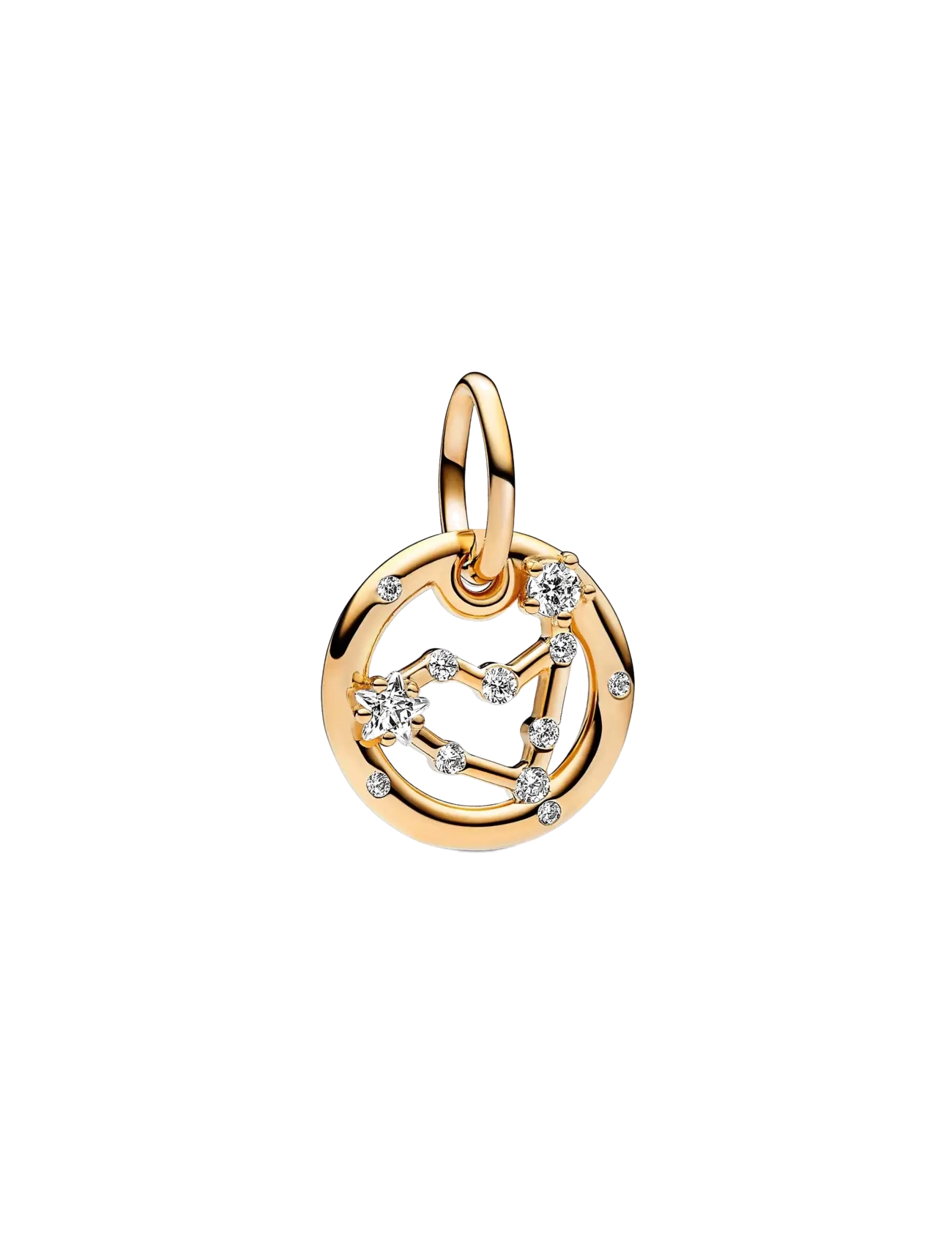 Pandora Capricorn zodiac 14k gold-plated dangle with clear cubic zirconia - Charms - CLEAR / undefined