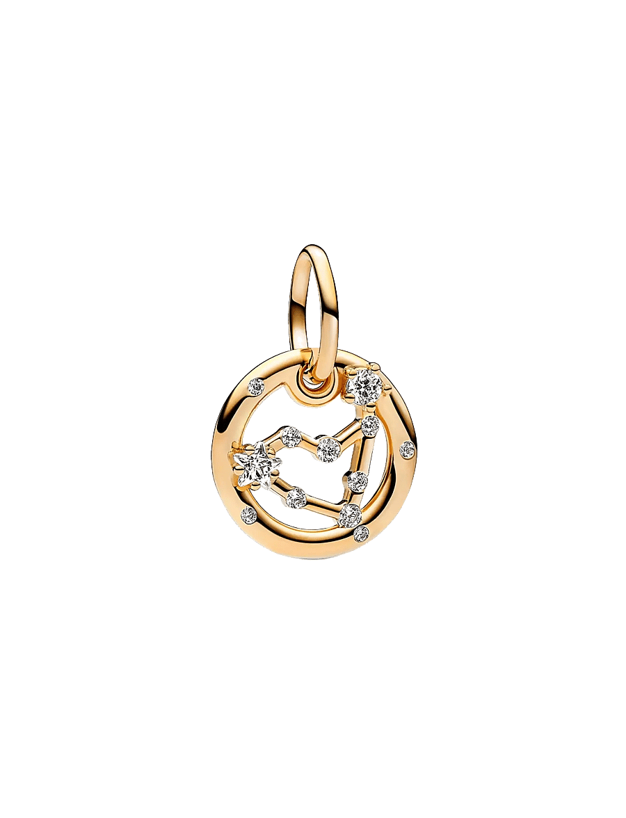 Pandora - Capricorn zodiac 14k gold-plated dangle with clear cubic zirconia - anhänger - clear - 1