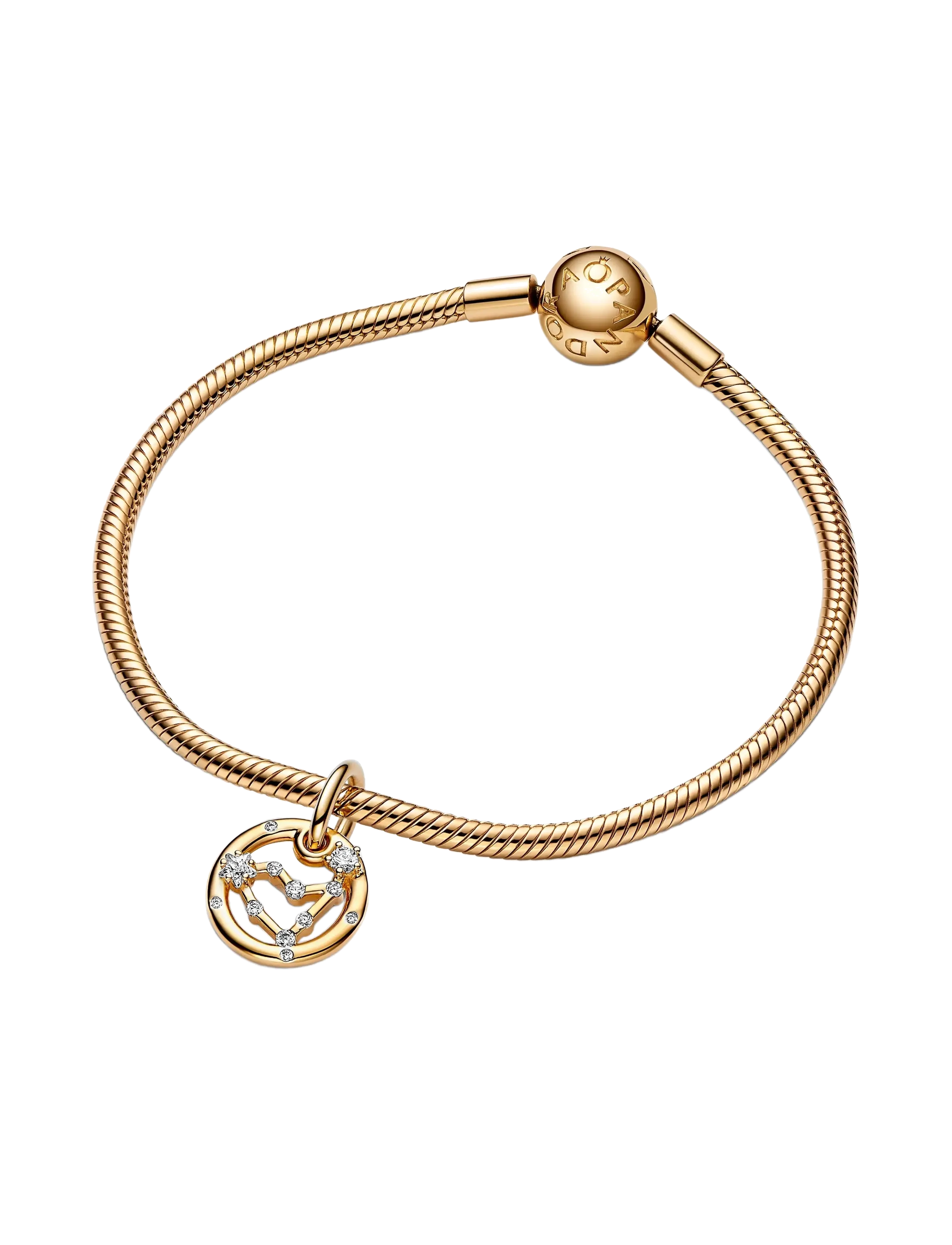 Pandora - Capricorn zodiac 14k gold-plated dangle with clear cubic zirconia - anhänger - clear - 2
