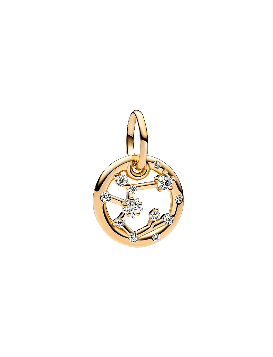Pandora - Sagittarius zodiac 14k gold-plated dangle with clear cubic zirconia - anhänger - clear - 1
