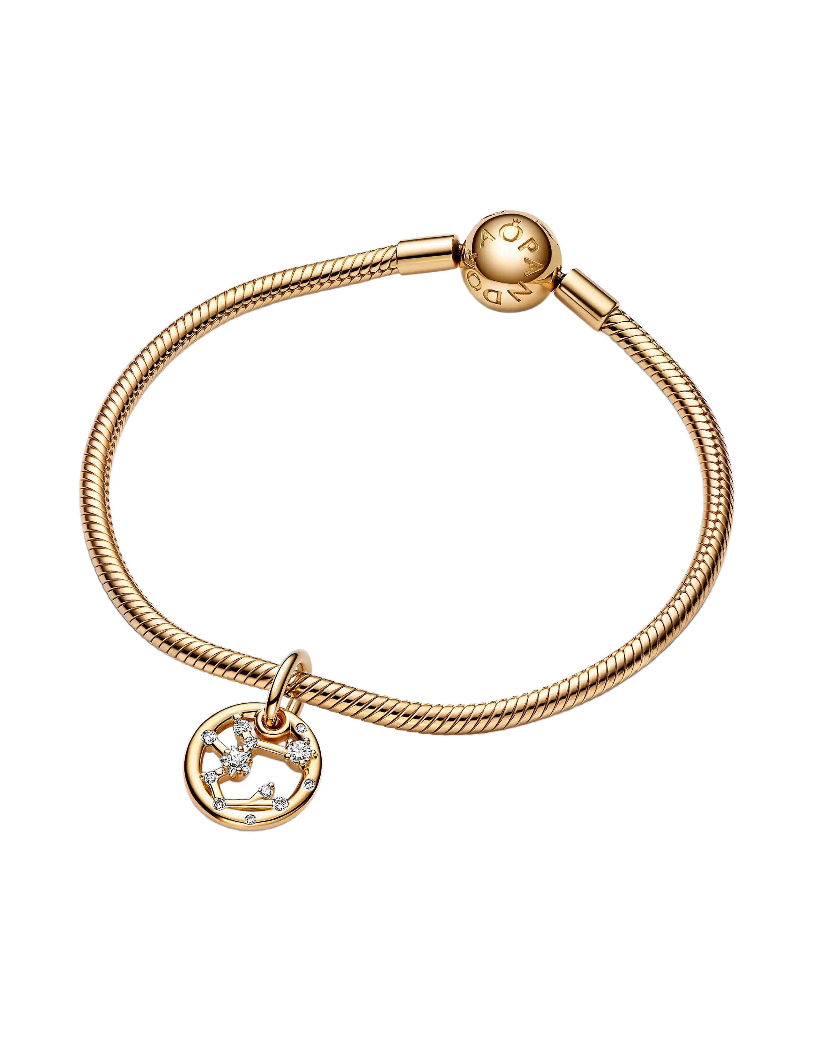 Pandora - Sagittarius zodiac 14k gold-plated dangle with clear cubic zirconia - anhänger - clear - 2