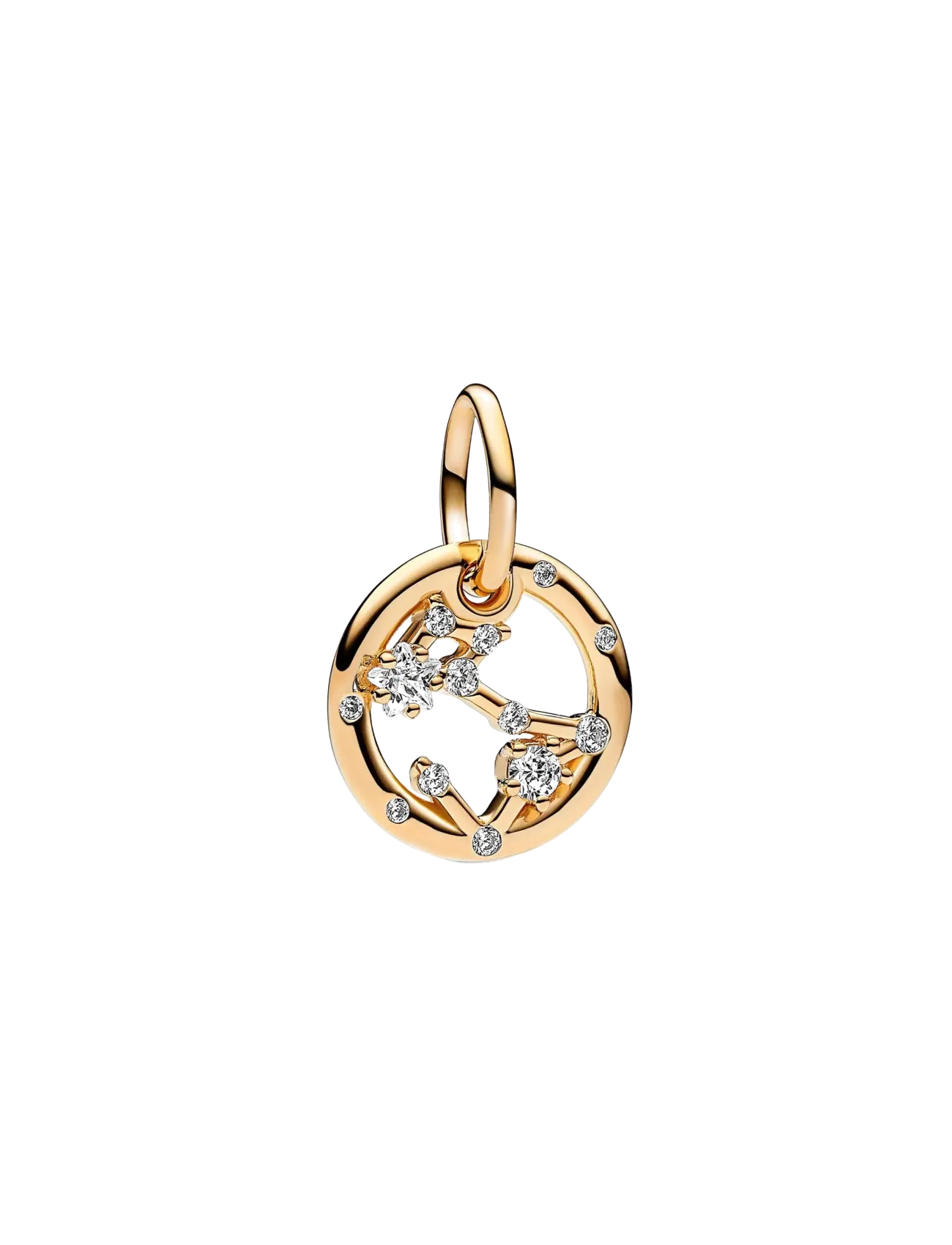 Pandora Pisces zodiac 14k gold-plated dangle with clear cubic zirconia - Charms - CLEAR / undefined