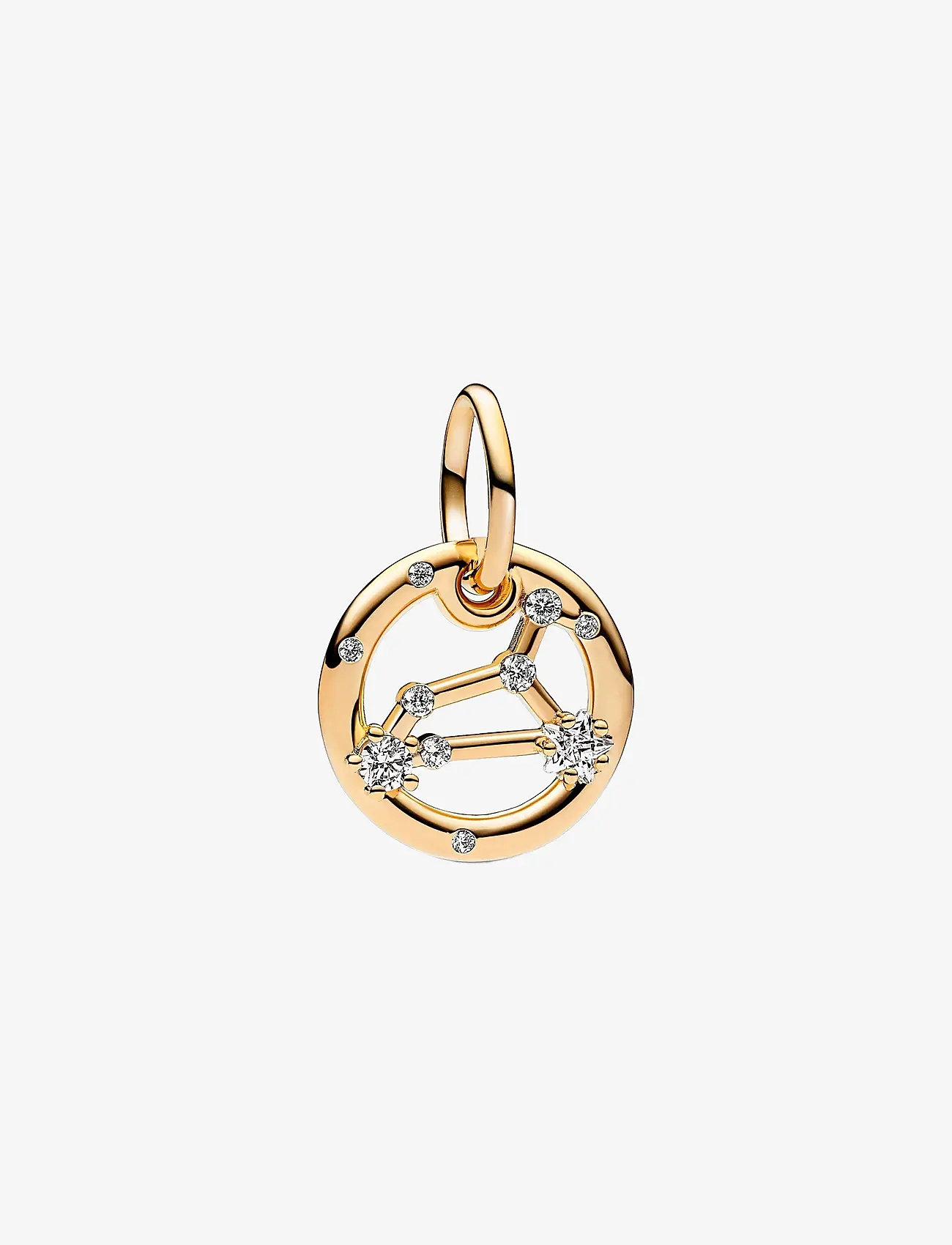 Pandora - Leo zodiac 14k gold-plated dangle with clear cubic zirconia - vedhæng - clear - 1