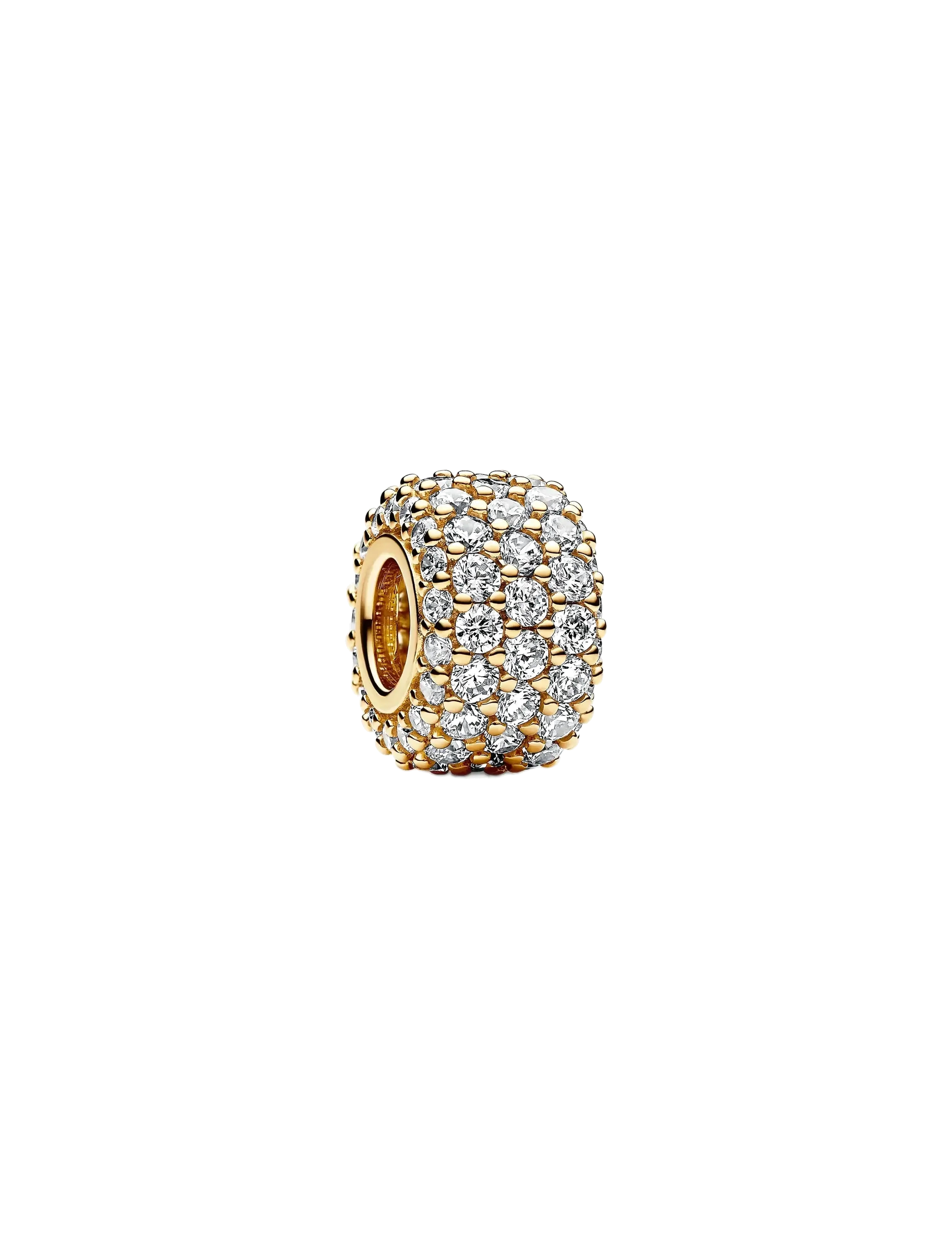 Pandora 14k Gold-plated charm with clear cubic zirconia - Festtøj - CLEAR / undefined