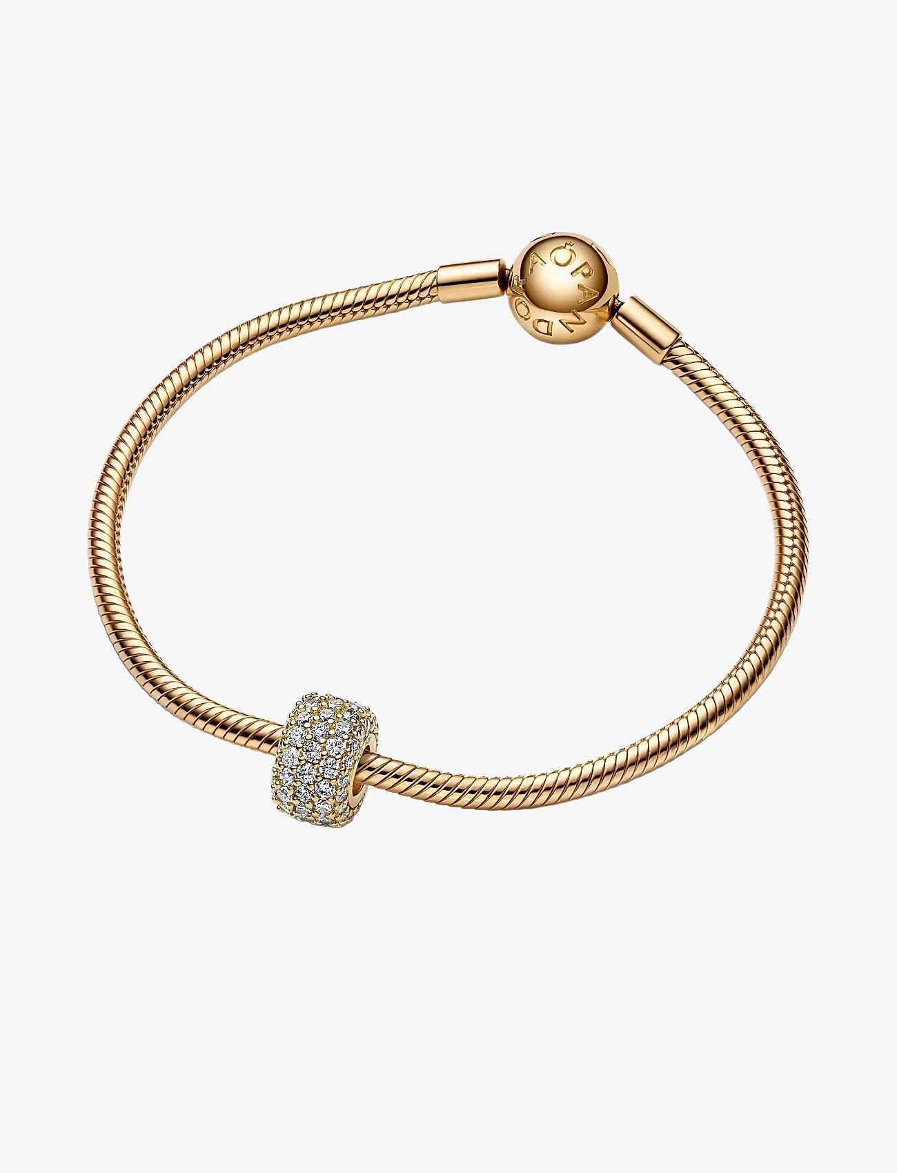 Pandora - 14k Gold-plated charm with clear cubic zirconia - vedhæng - clear - 2