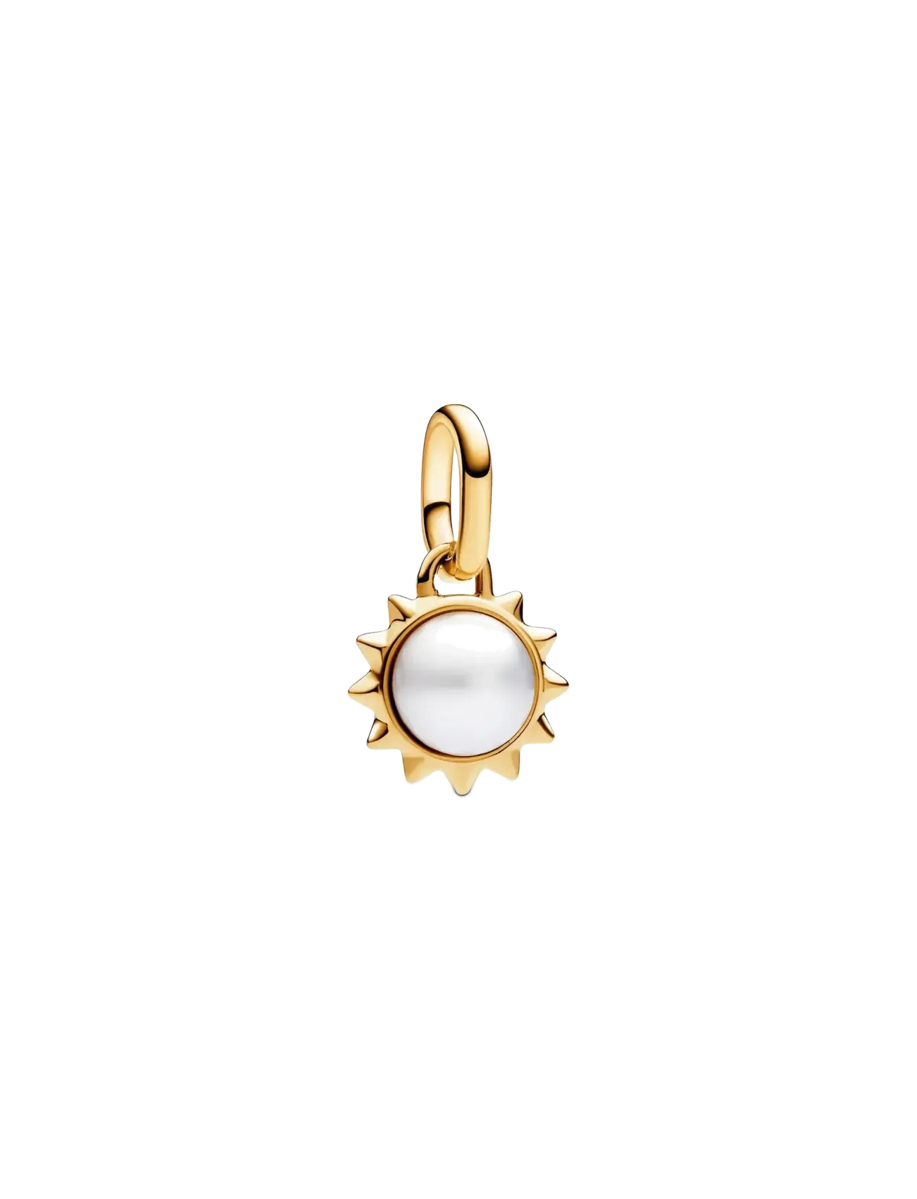 Sun 14K Gold-Plated Mini Dangle With Treated White Freshwater Cultured Pearl