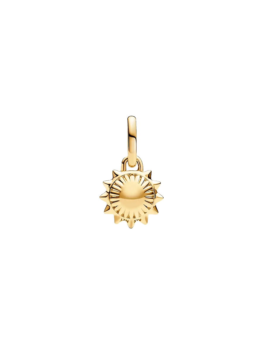 Pandora - Sun 14k gold-plated mini dangle with treated white freshwater cultured pearl - pendentifs - white - 1