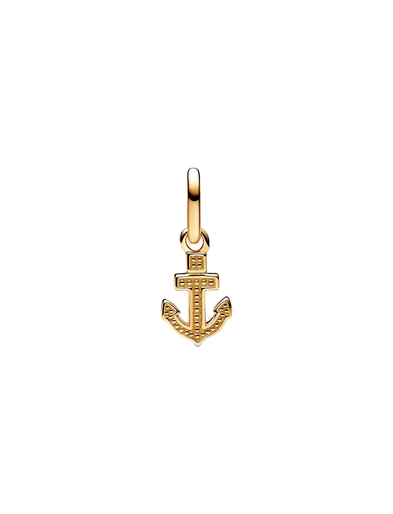 Pandora - Anchor 14k gold-plated mini dangle with clear cubic zirconia - hengiskraut - clear - 2
