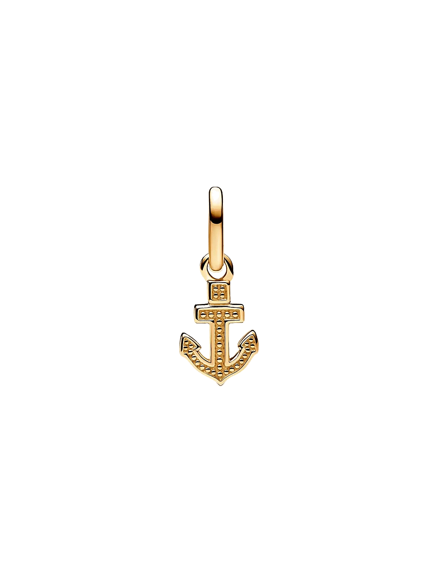 Pandora - Anchor 14k gold-plated mini dangle with clear cubic zirconia - hengiskraut - clear - 2
