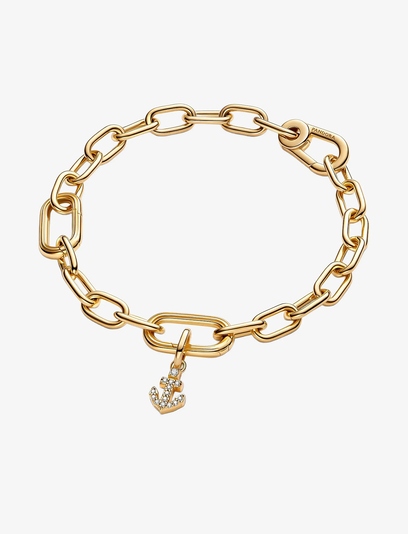 Pandora - Anchor 14k gold-plated mini dangle with clear cubic zirconia - vedhæng - clear - 3