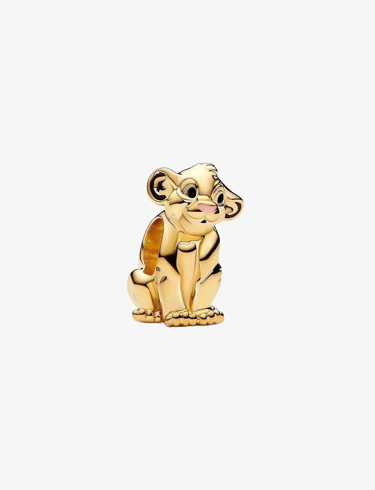 Pandora - Disney The Lion King Simba 14k gold-plated charm with black and pink enamel - hängen & berlocker - black - 1