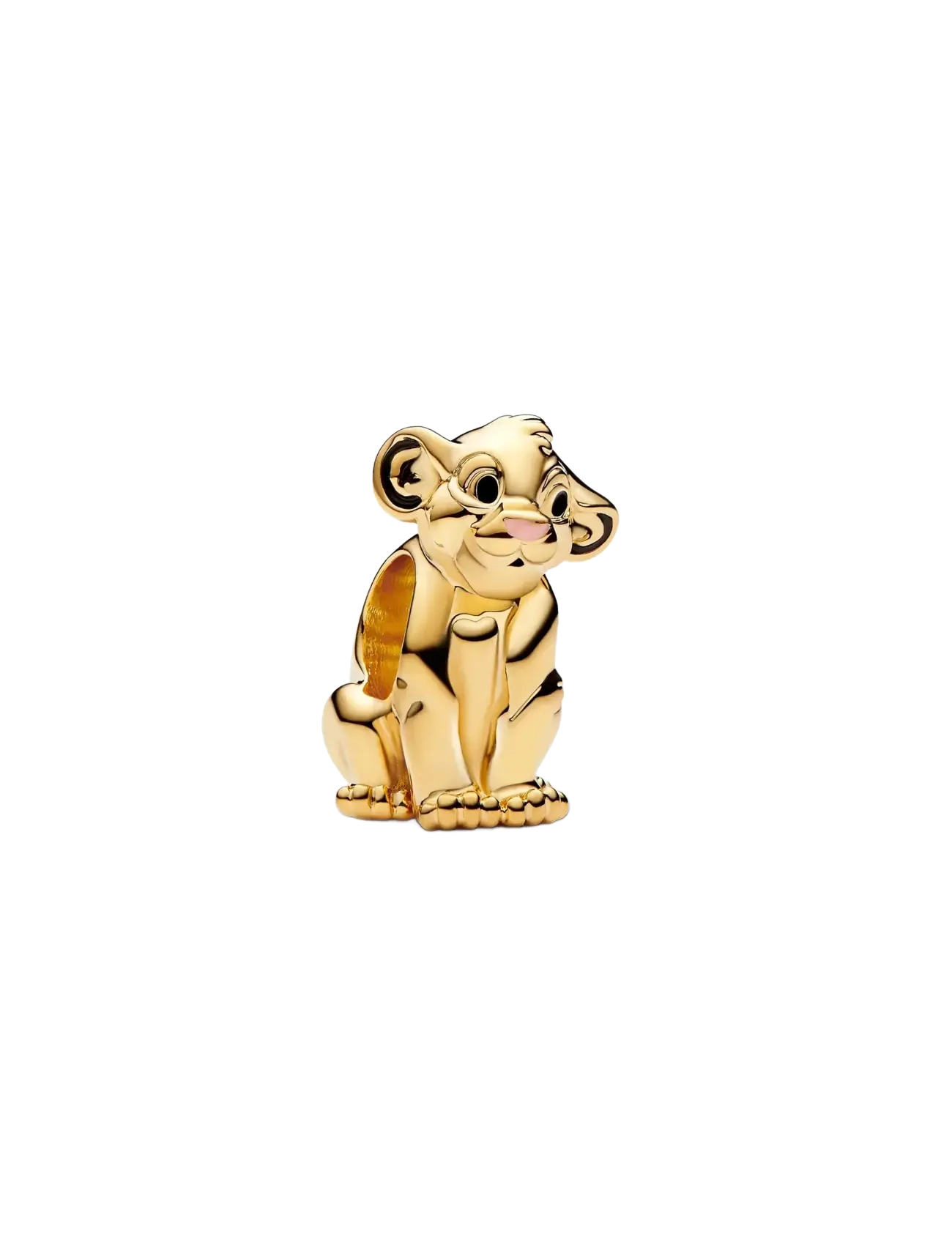 Pandora Disney The Lion King Simba 14k gold-plated charm with black and pink enamel - Samarbejder - BLACK / gold
