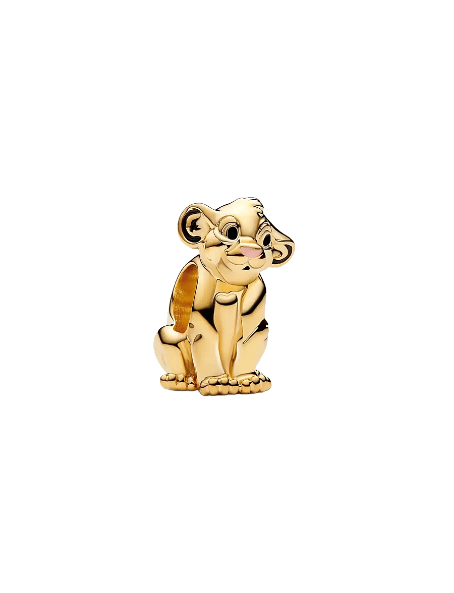 Pandora - Disney The Lion King Simba 14k gold-plated charm with black and pink enamel - pendentifs - black - 1