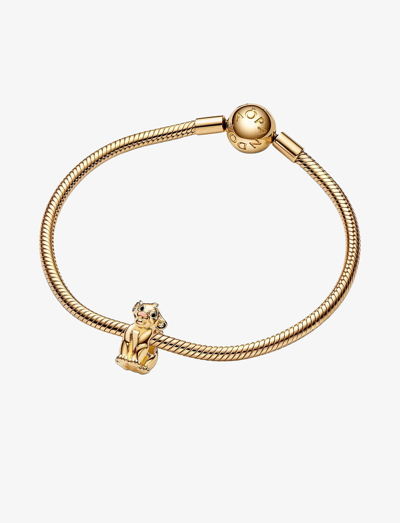 Pandora - Disney The Lion King Simba 14k gold-plated charm with black and pink enamel - hängen & berlocker - black - 3