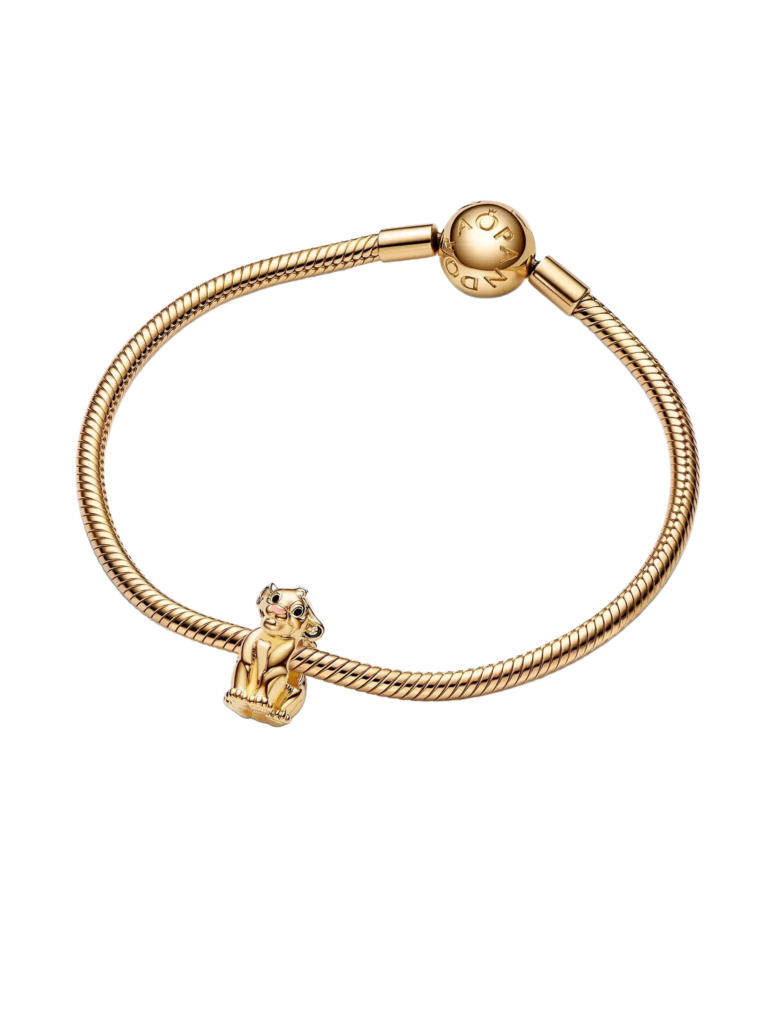 Pandora - Disney The Lion King Simba 14k gold-plated charm with black and pink enamel - pendentifs - black - 3