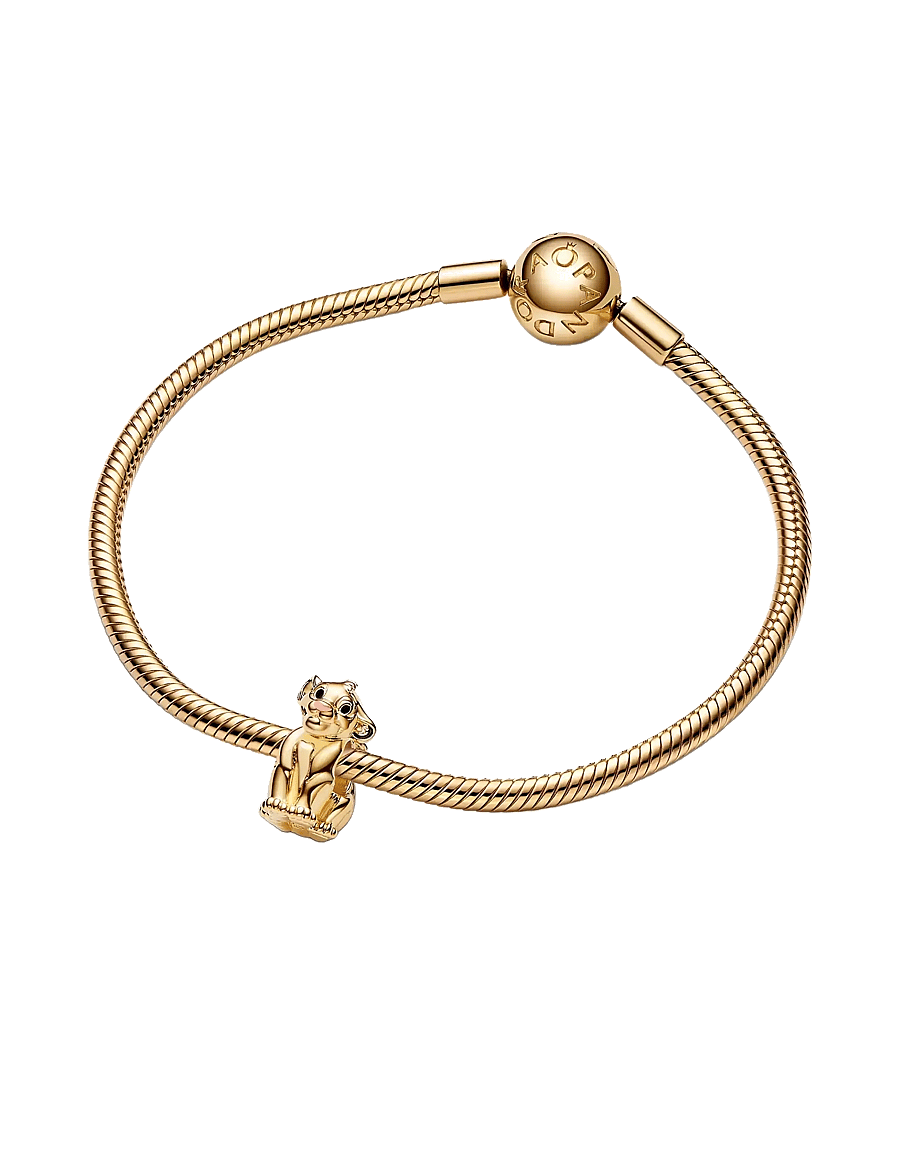 Pandora - Disney The Lion King Simba 14k gold-plated charm with black and pink enamel - pendentifs - black - 3