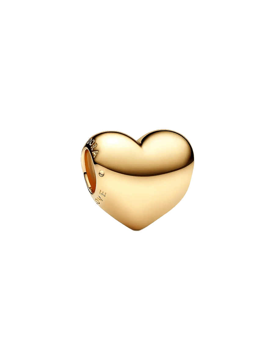 Pandora - Engravable medium heart 14k gold-plated charm - hängen & berlocker - no color - 1