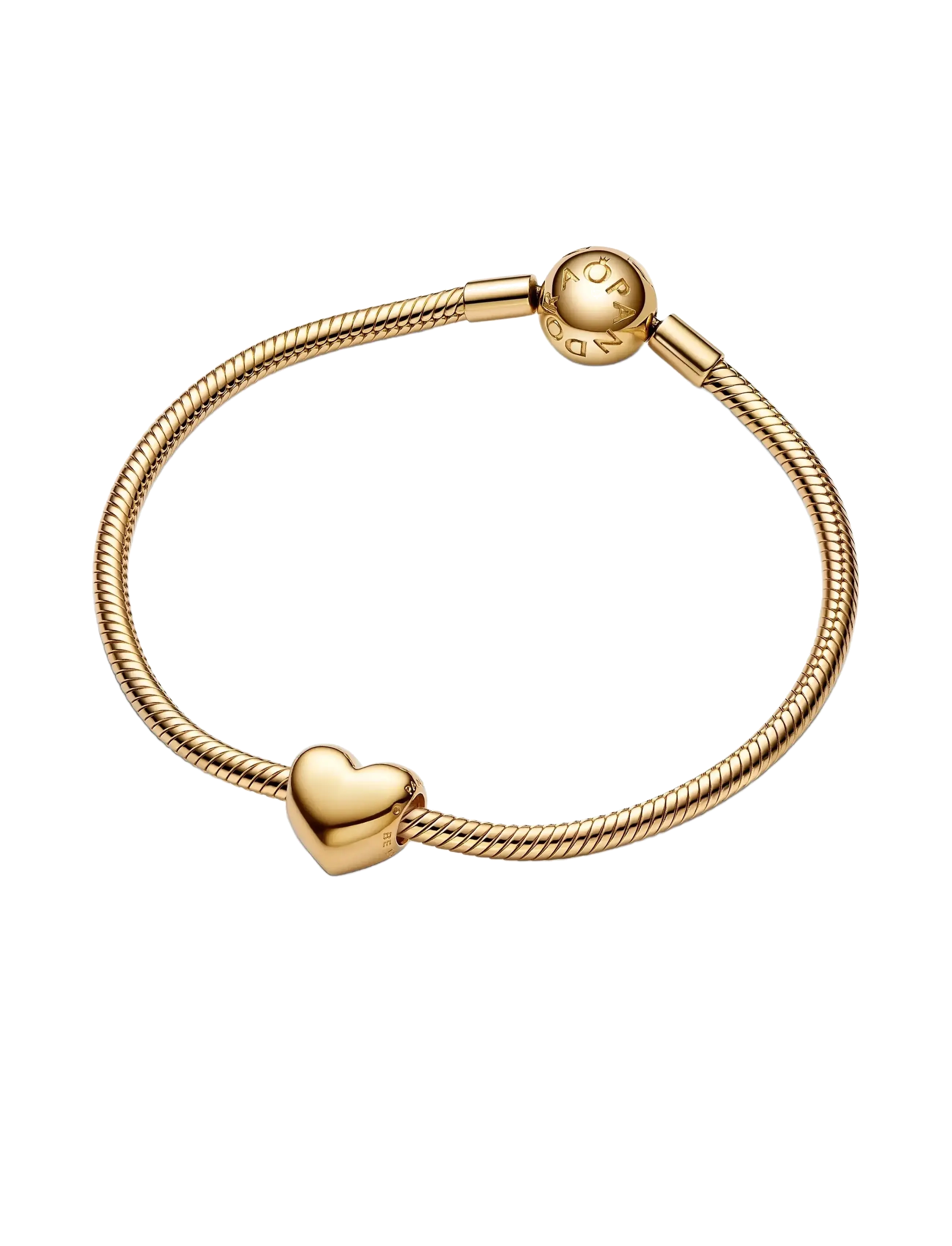 Pandora - Engravable medium heart 14k gold-plated charm - hengiskraut - no color - 2