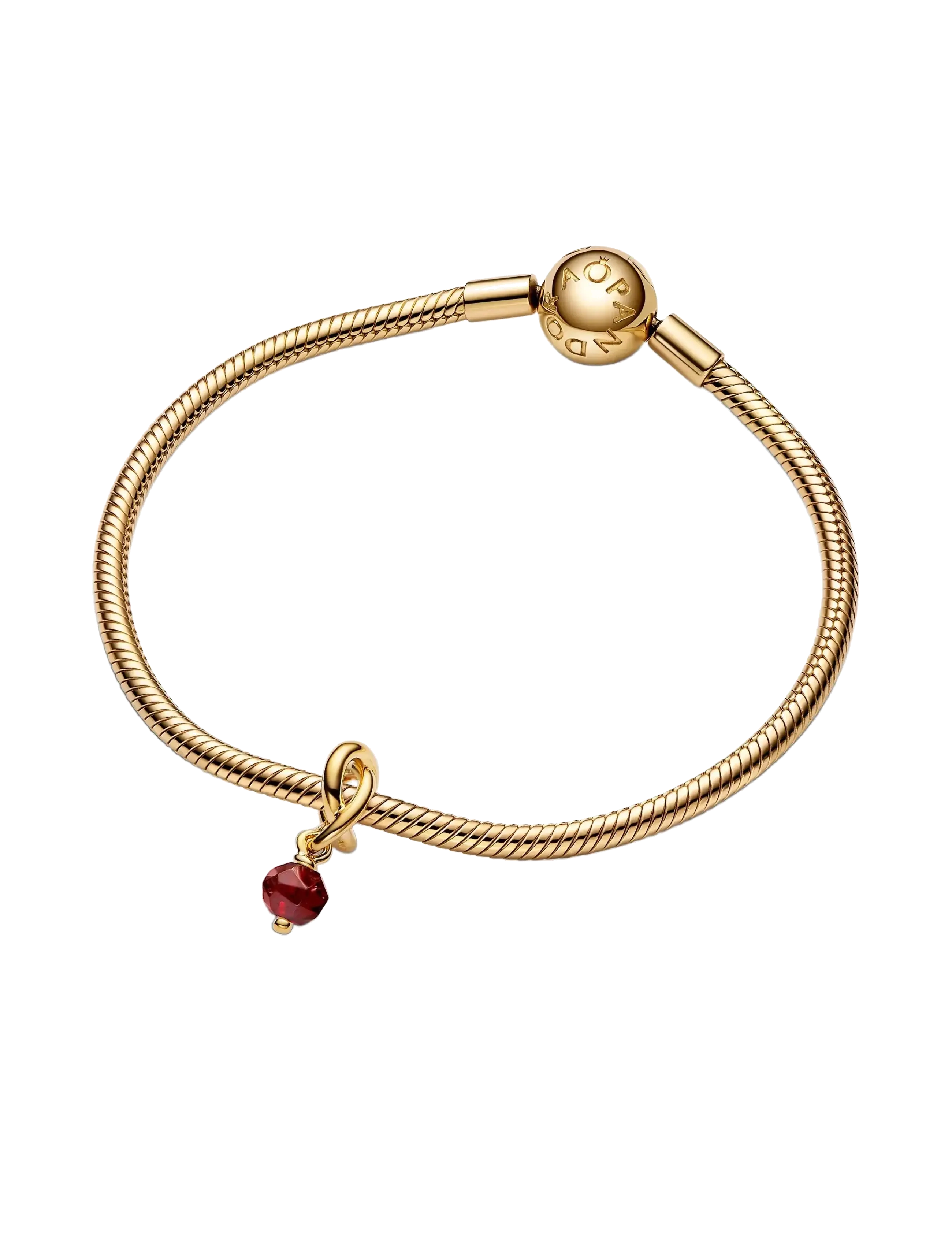 Pandora - Faceted Red Eternity Circle Dangle - hängen & berlocker - red - 2