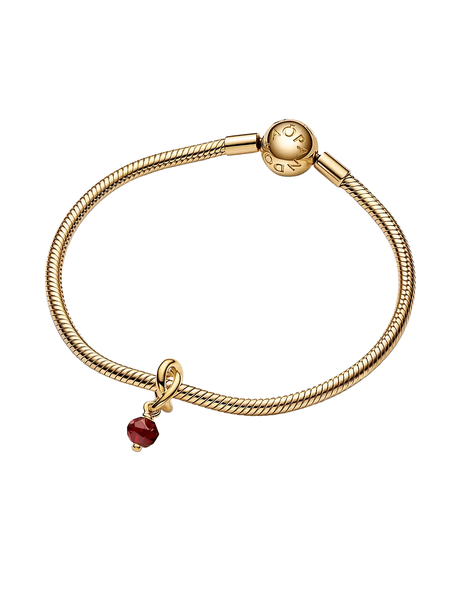 Pandora - Faceted Red Eternity Circle Dangle - hängen & berlocker - red - 2