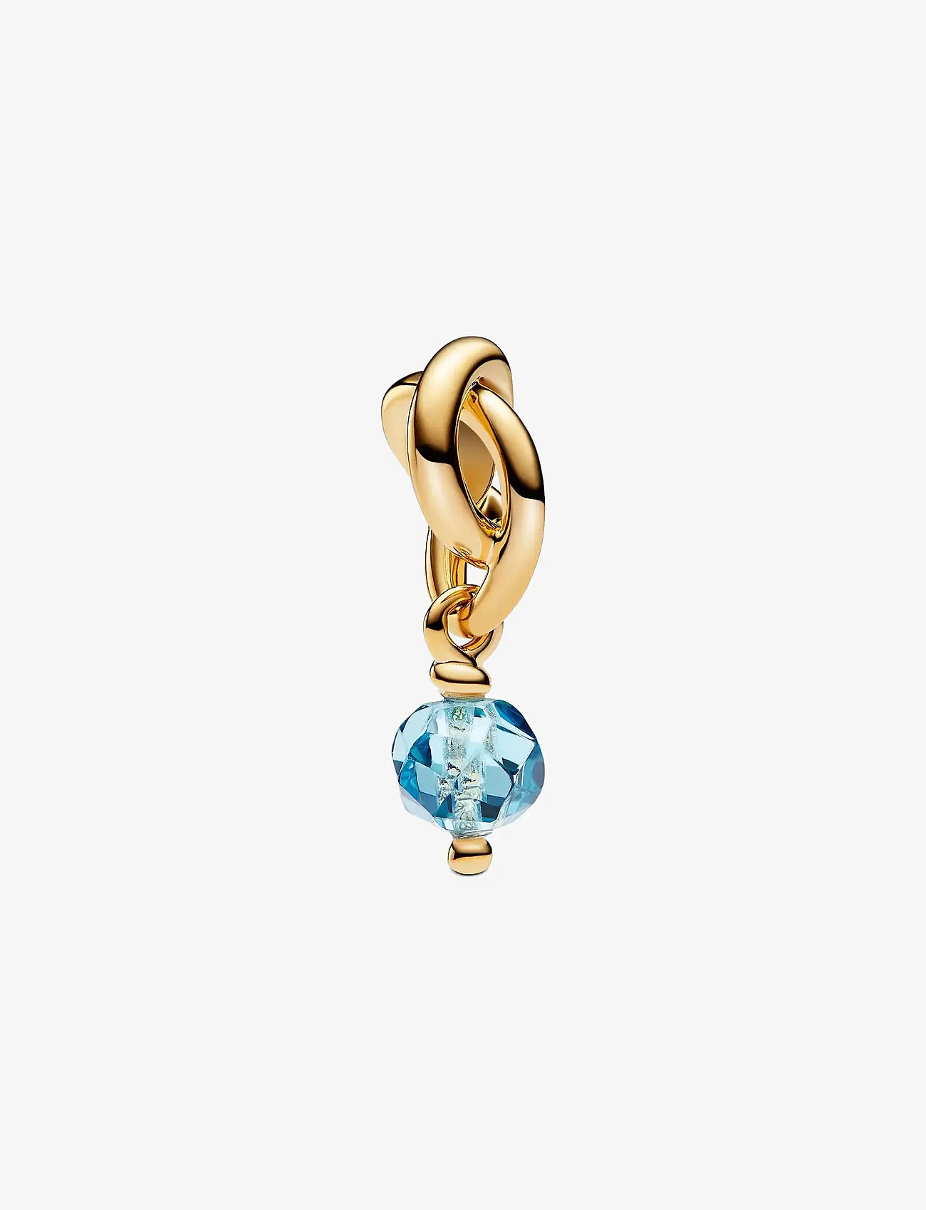 Pandora - 14k Gold-plated dangle with sea aqua blue crystal - hängen & berlocker - light blue - 1